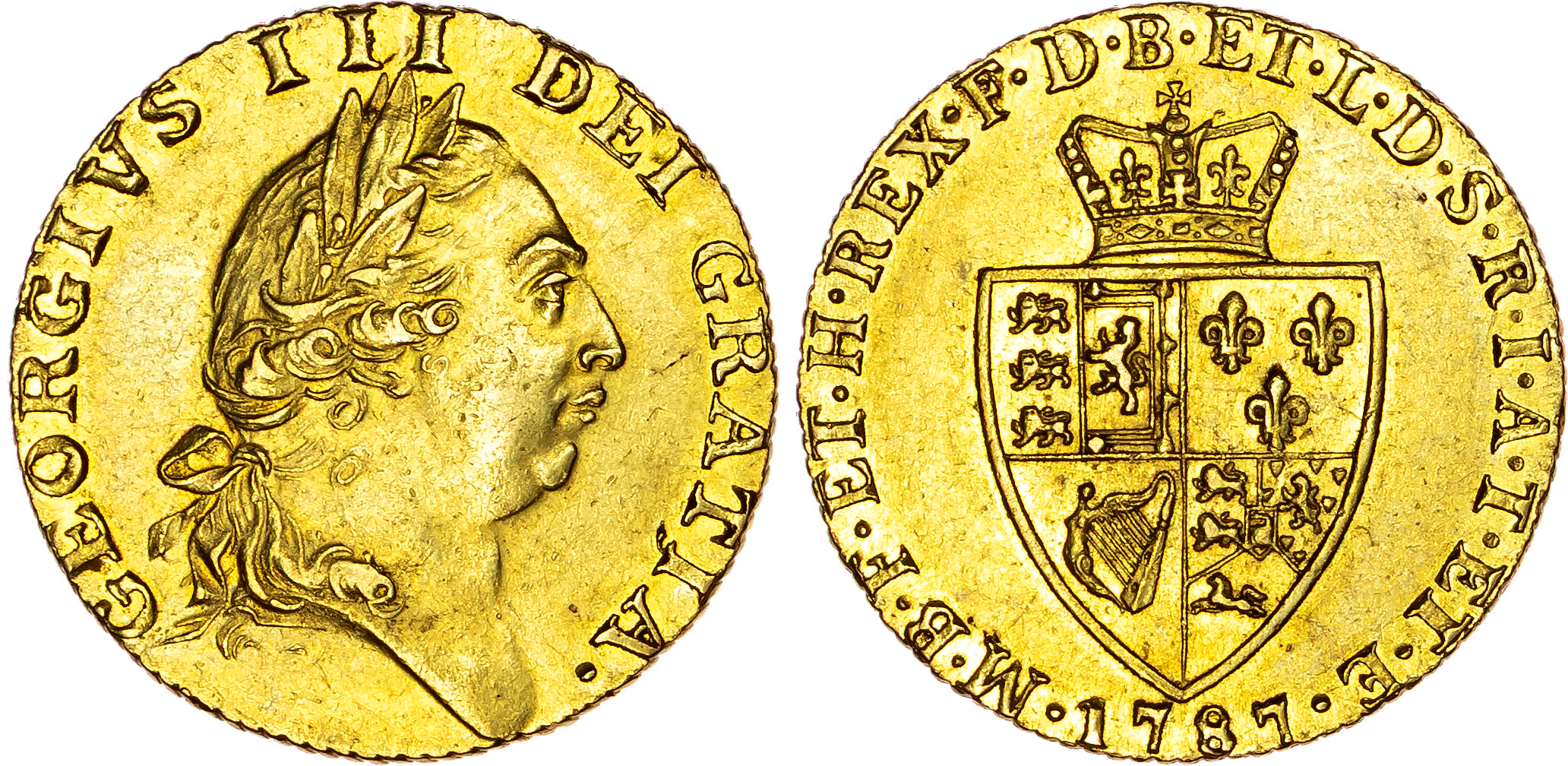George III (1760-1820), AV ‘Spade’ Guinea, 1787.