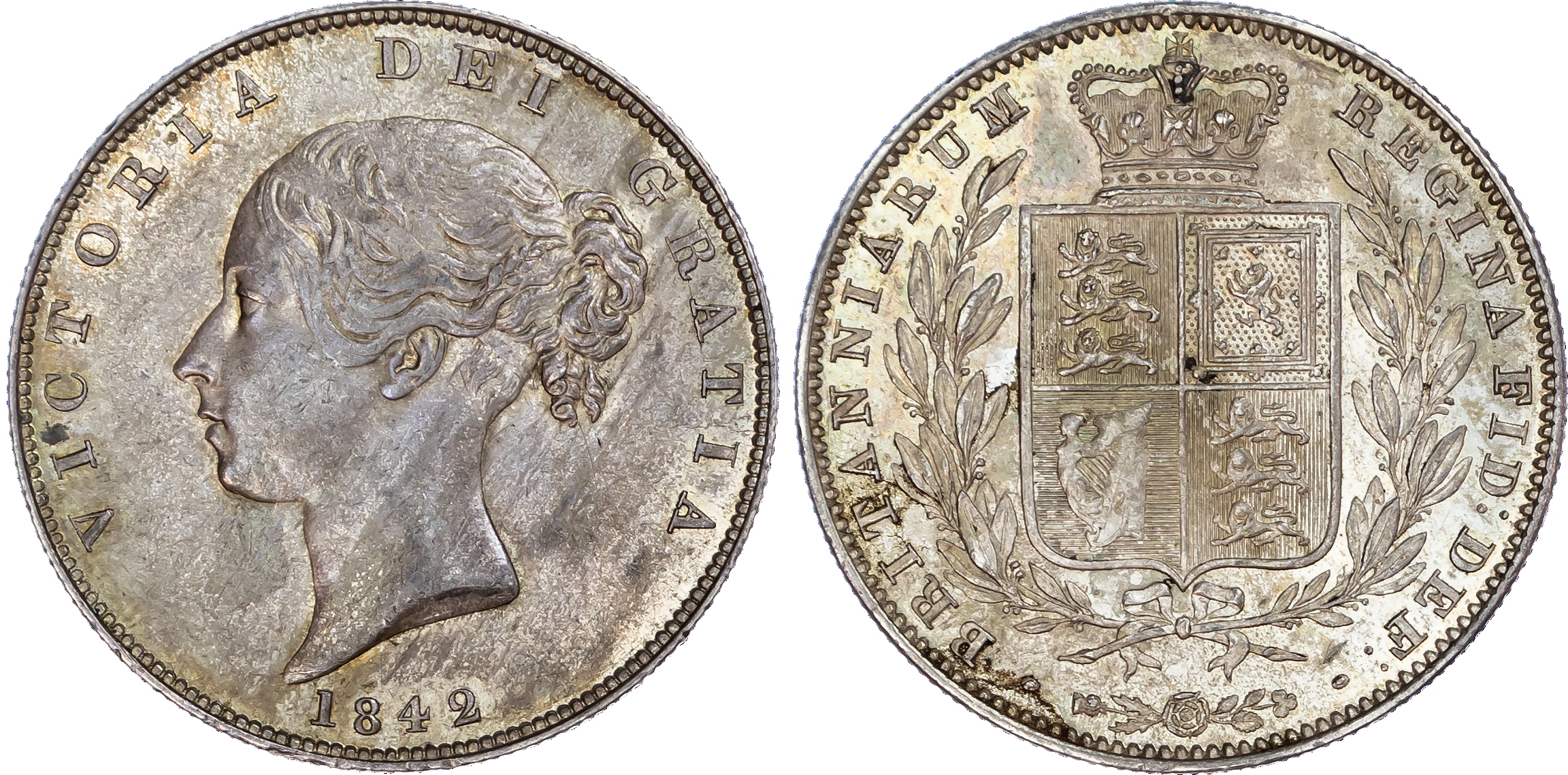 Victoria (1837-1901), Halfcrown, 1842