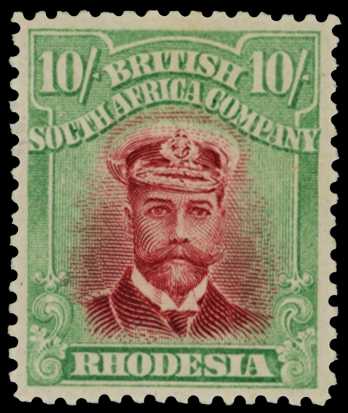 1913-7 10/- Head Die II, perf 14. Large...