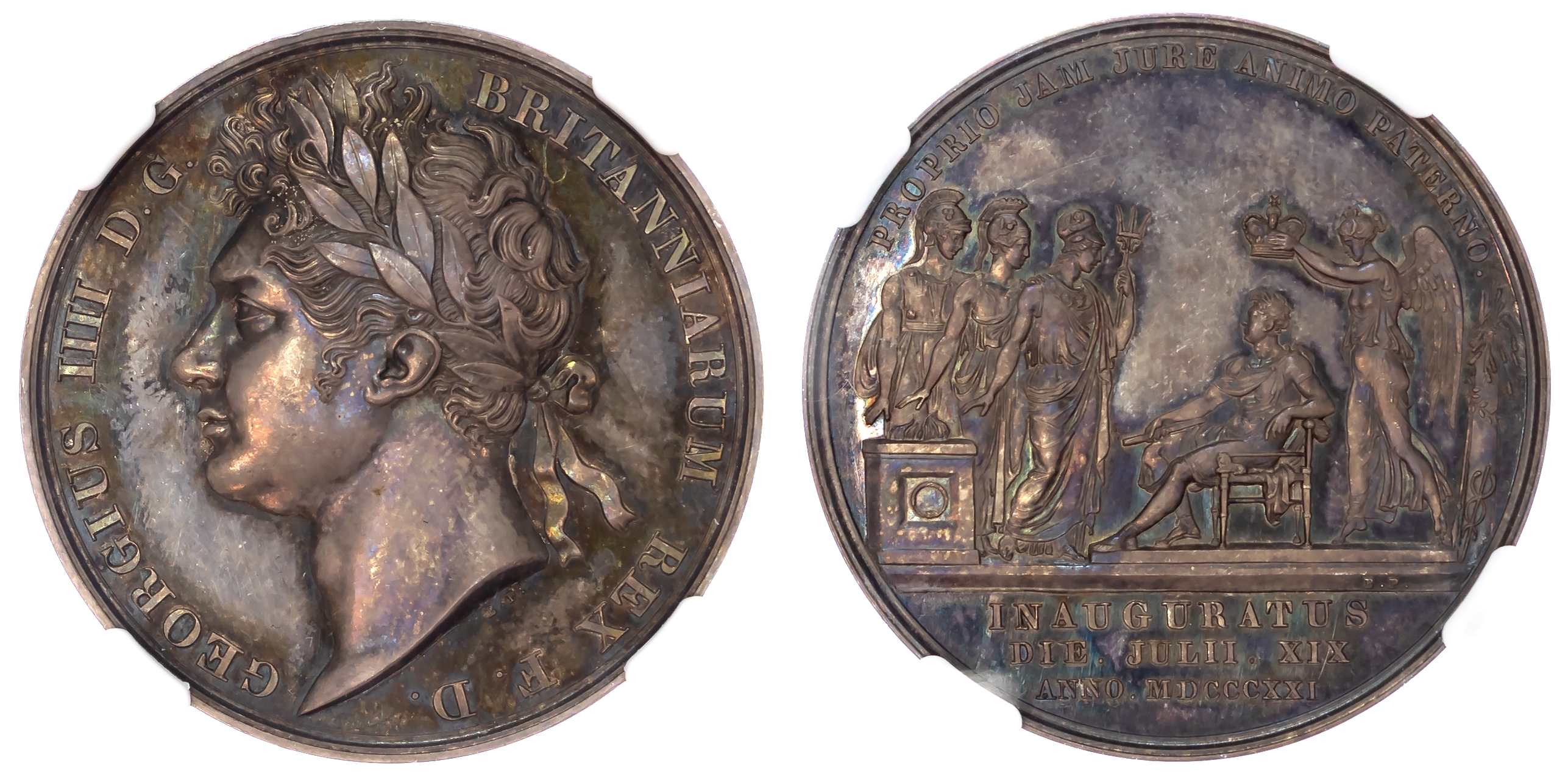 George IV 1820-1830, Coronation 1821, official AR medal (35mm), dated 19 July 1821, by B. Pistrucci for the Royal Mint.