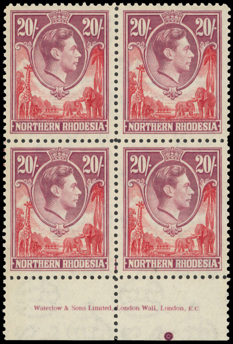 Northern Rhodesia SG 45 imprint block mint
