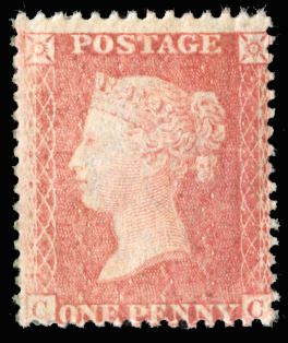 GB 1857-63 1d pale rose Plate 53 mint