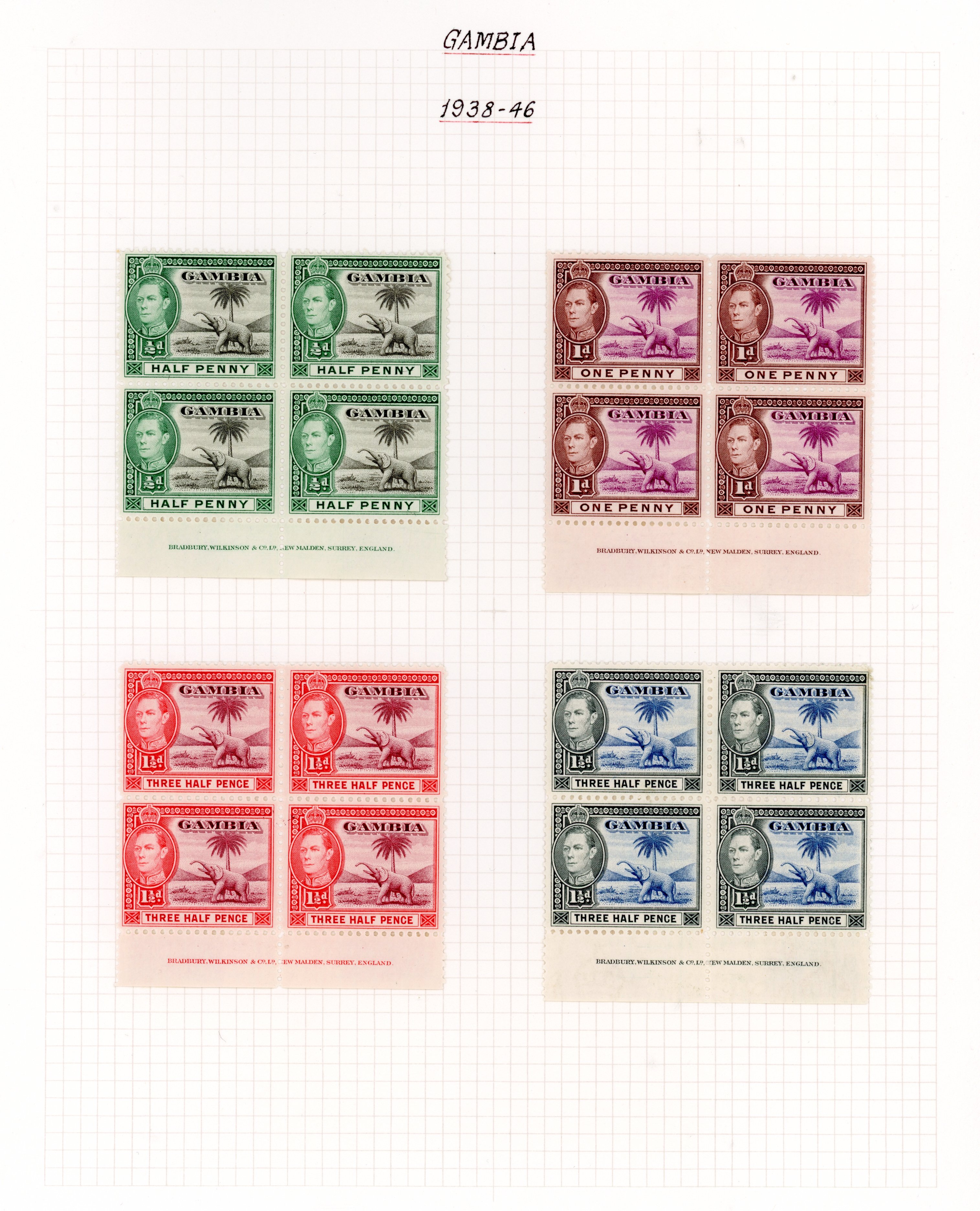 Gambia SG 147-169 blocks mint