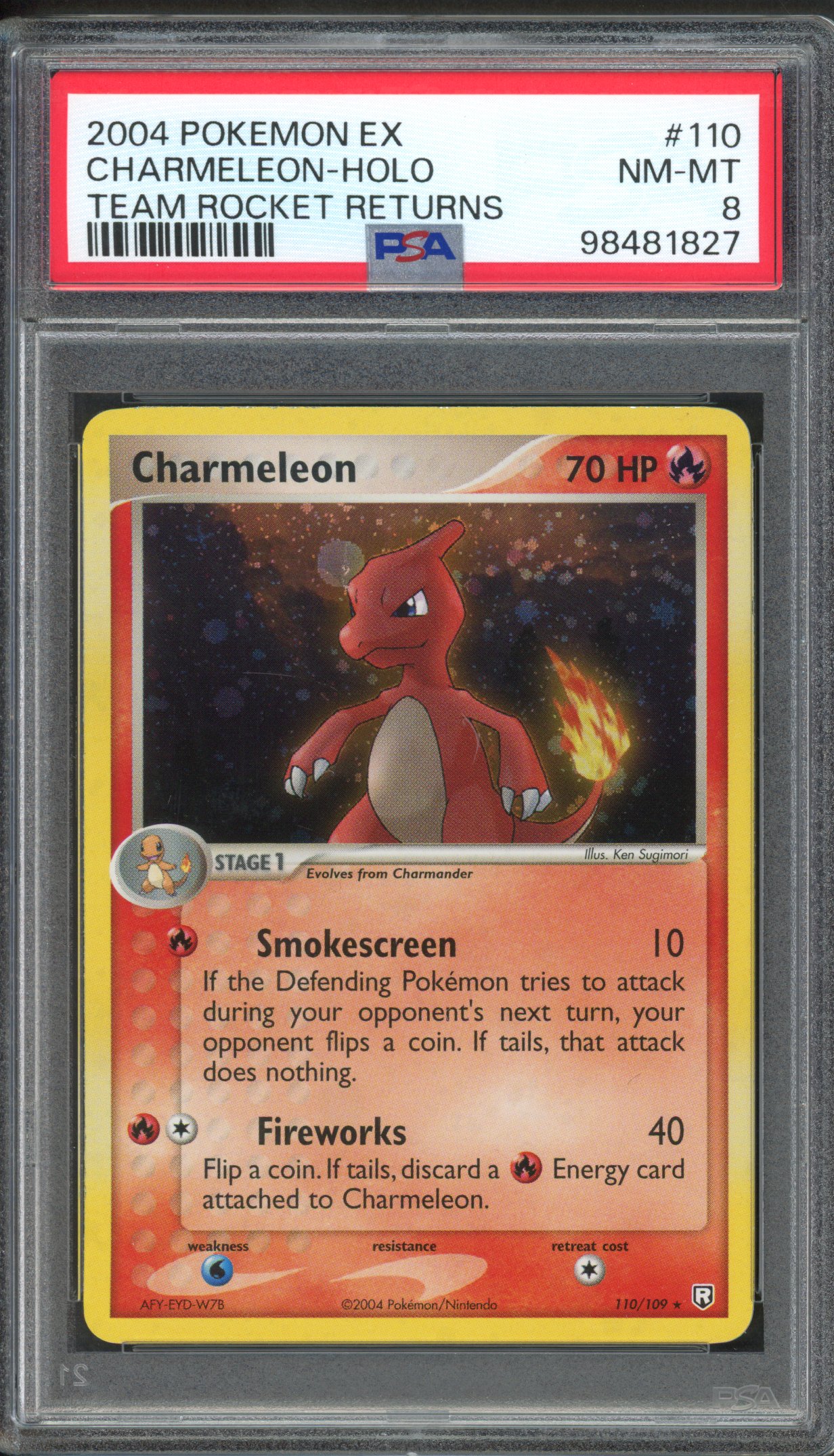 PSA 8 - Charmeleon - Secret Rare EX Team Rocket Returns - 110/109