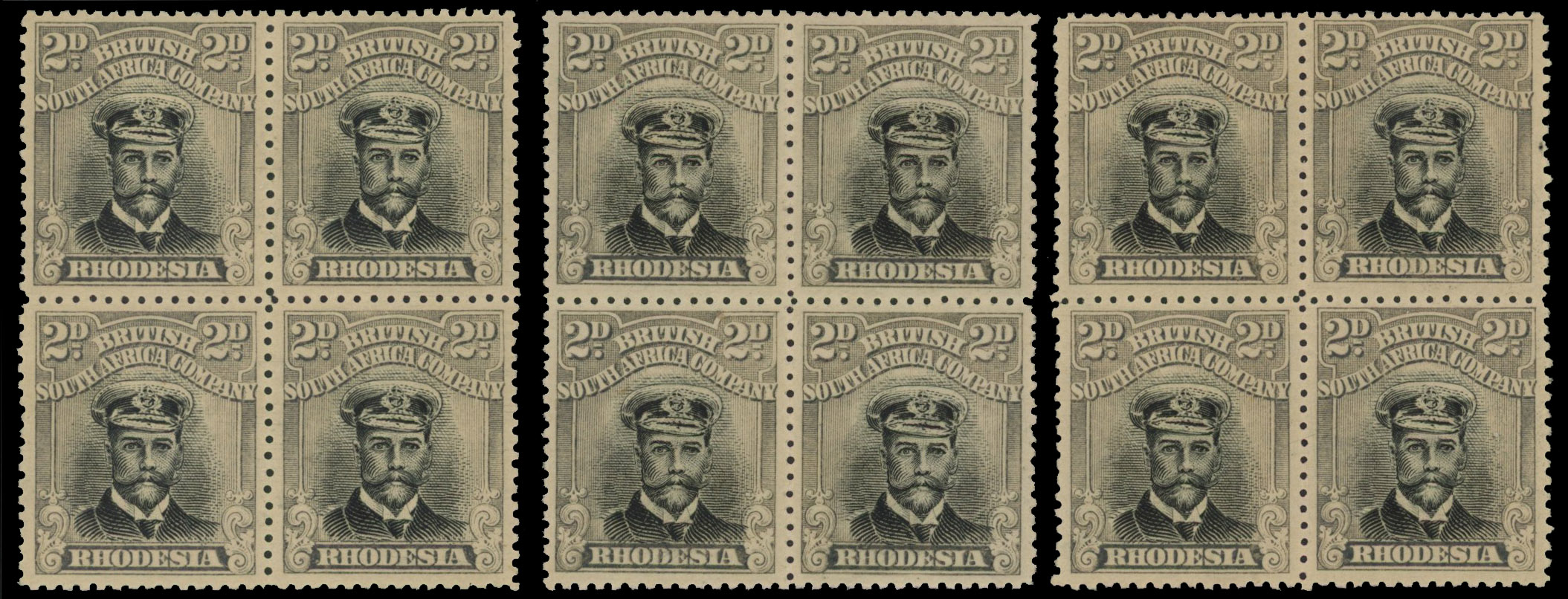 Rhodesia 2d SG 256d blocks mint