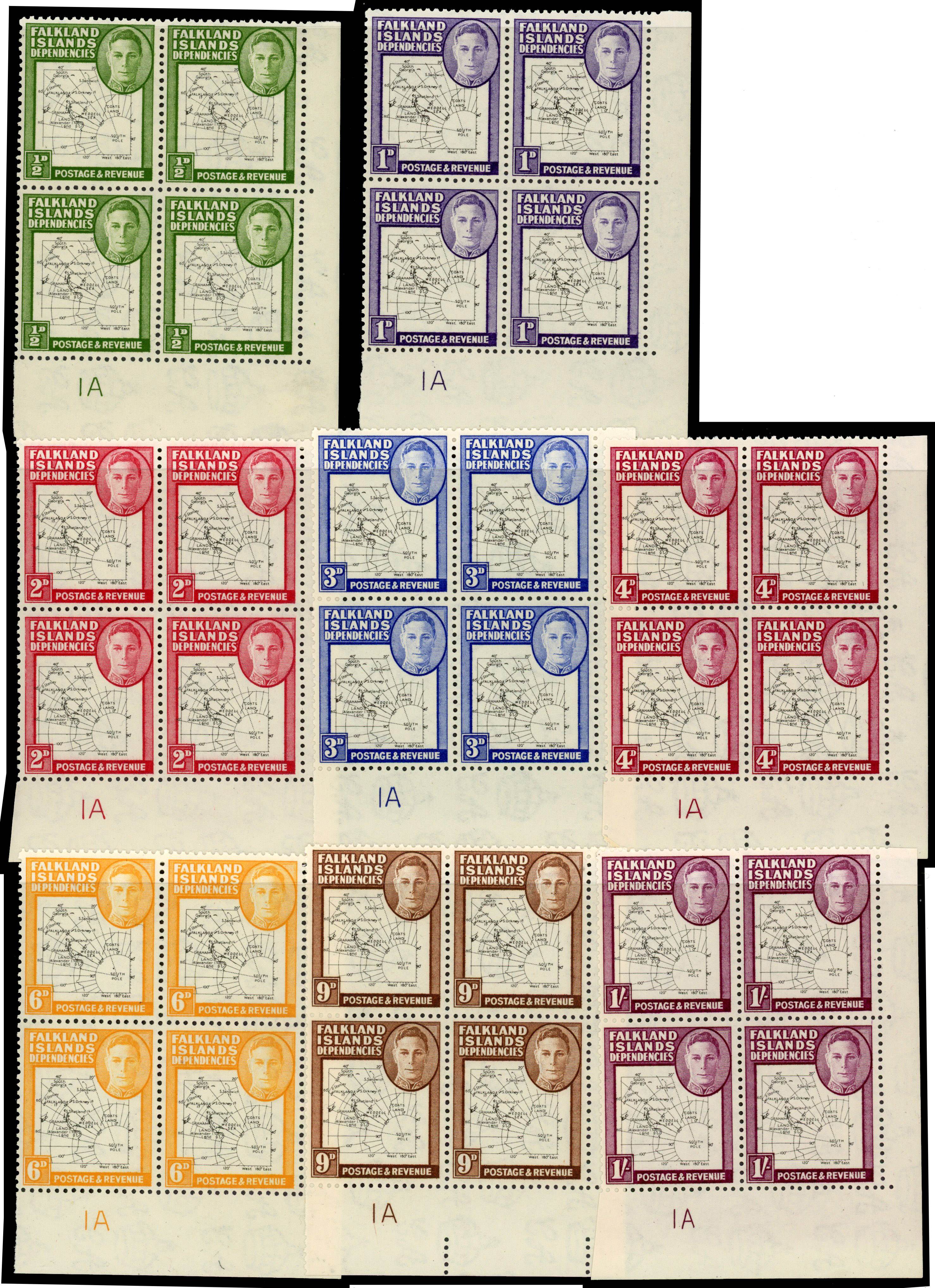 FID SG G9, b -16, a Plate blocks mint