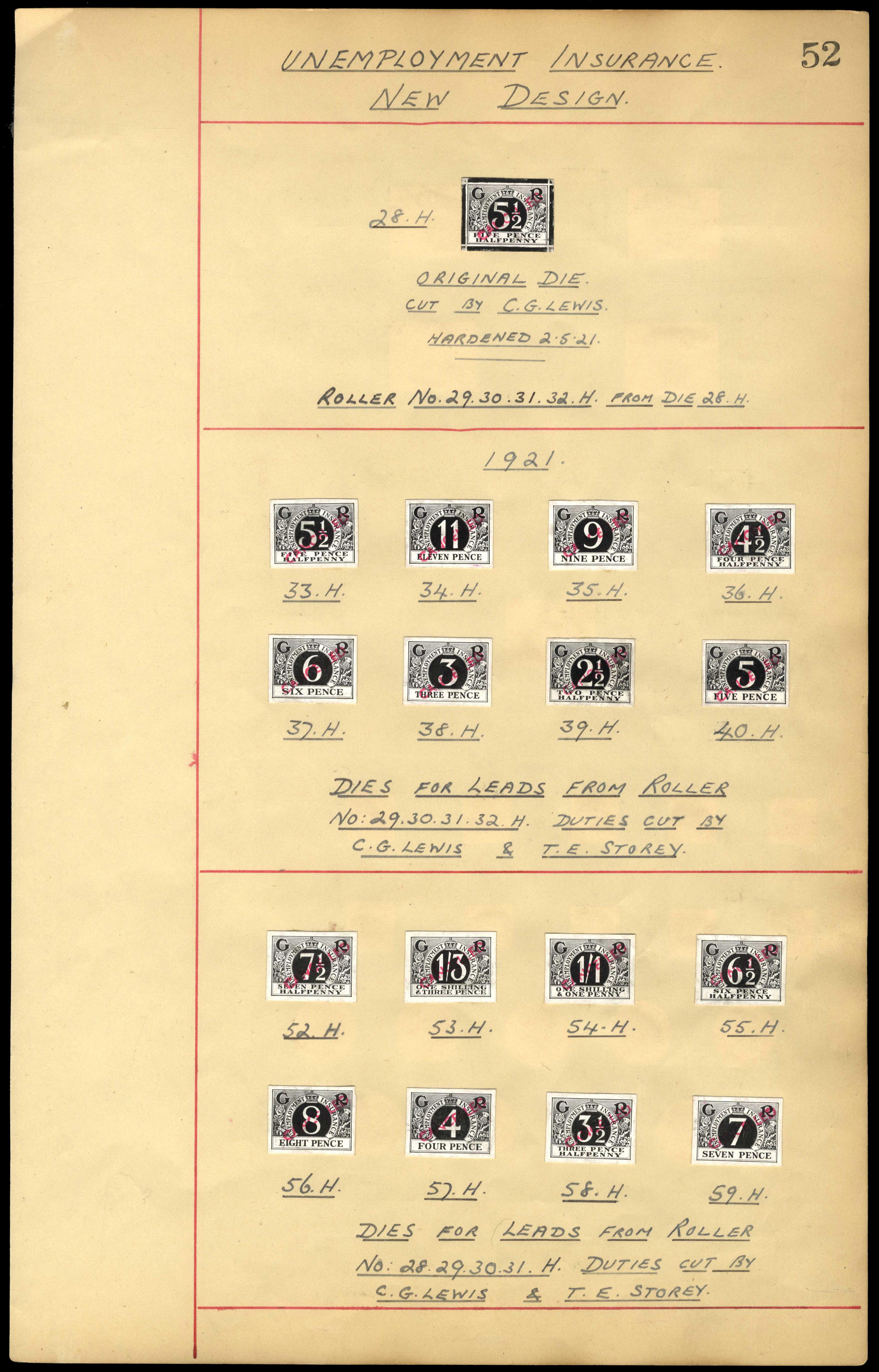 GB Unemployment Insurance Royal Mint Die Proofs