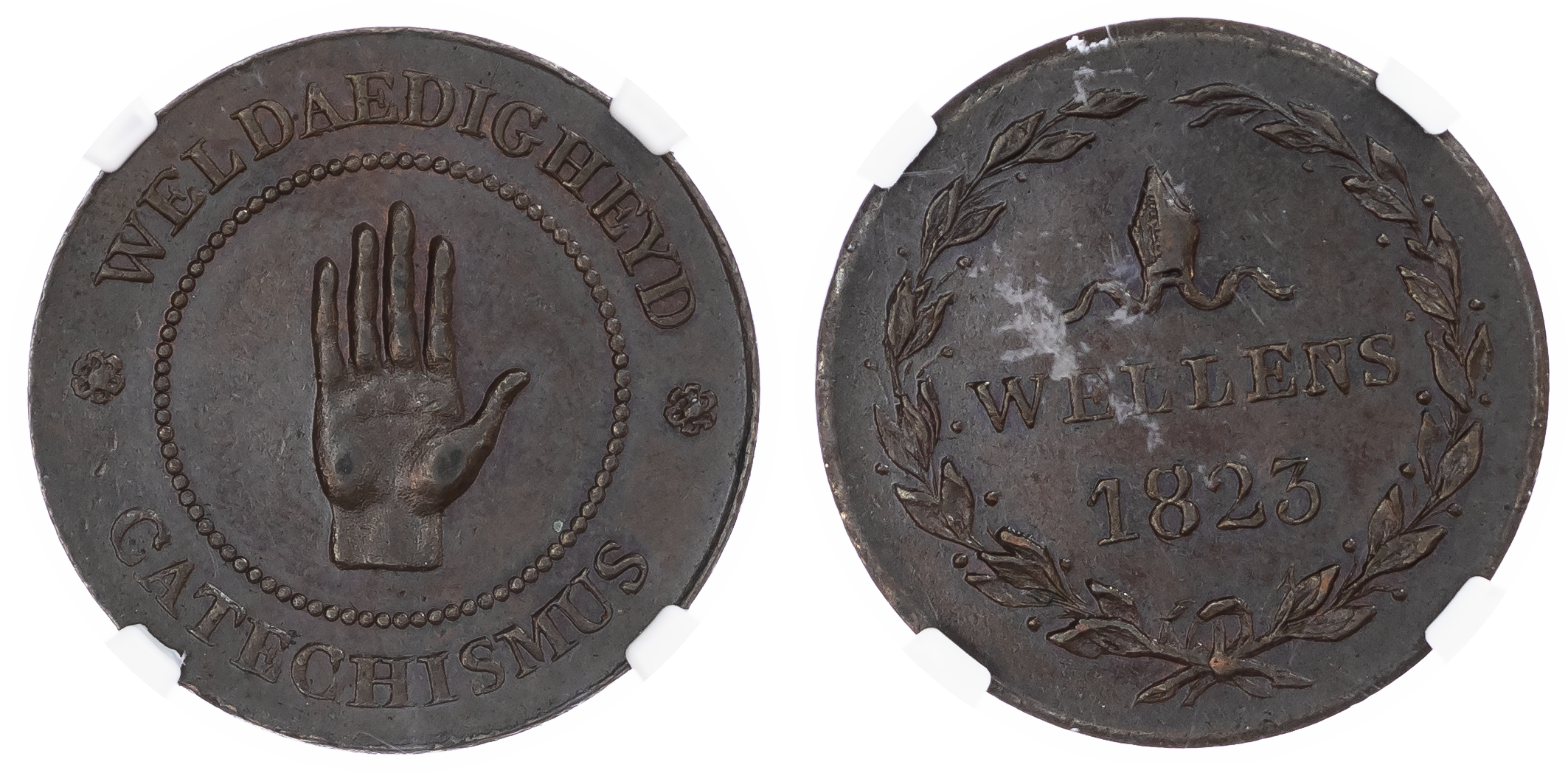 Belgium, Antwerp. Catechism Æ Jeton. 1823.