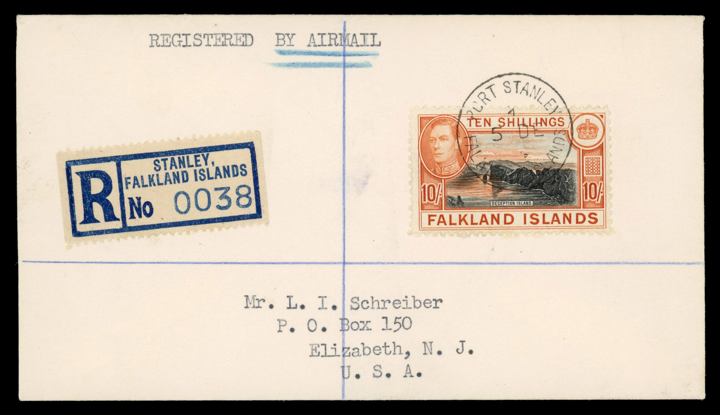 SG 162b 1944 printing of 10/- on cover
