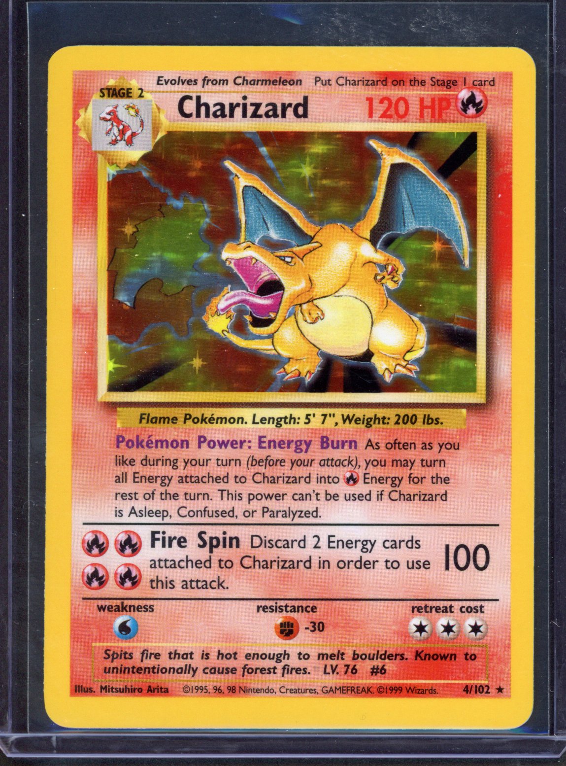 Charizard Holo #4/102 - Base Set (Ungraded) - Near Mint
