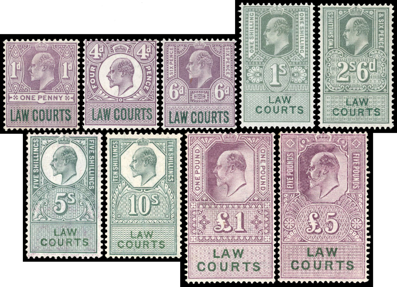 GB Great Britain 1902-03 Law Courts (Scotland) Revenue KEVII St MINT large part o.g.