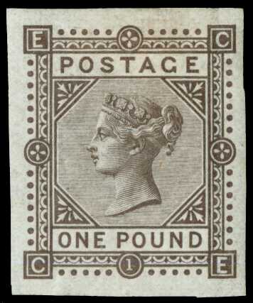 1878 £1 Brown-lilac Pl.1 (Wmk. Maltese...