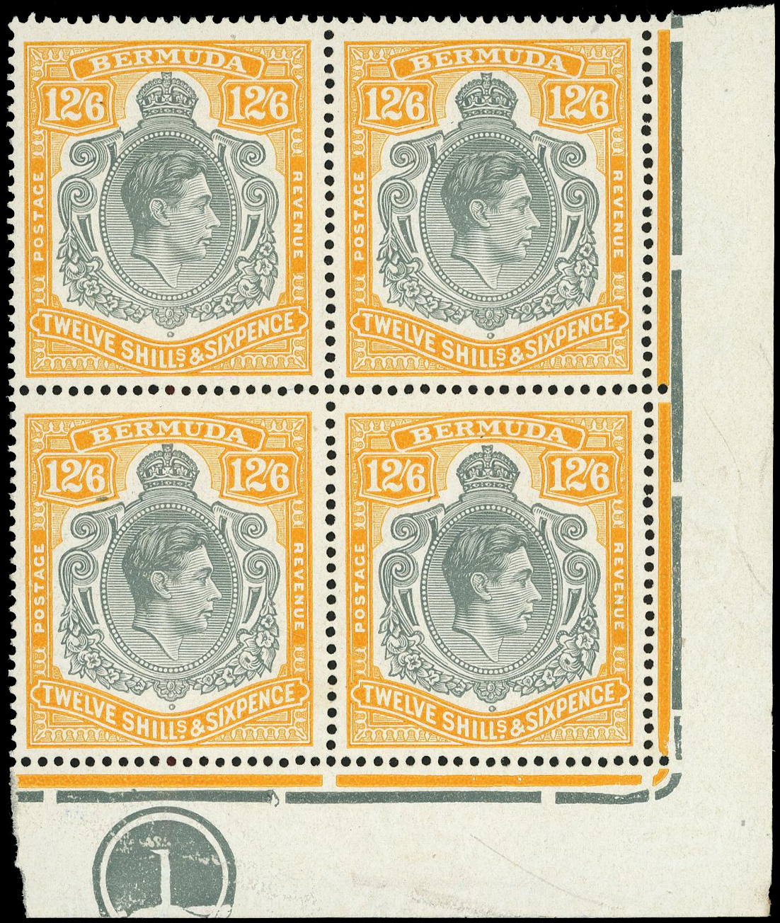 Bermuda SG 120d Plate block mint