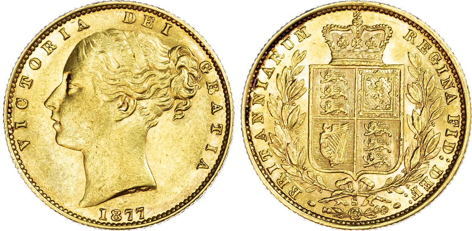 Victoria (1837-1901), Sovereign, 1877 S