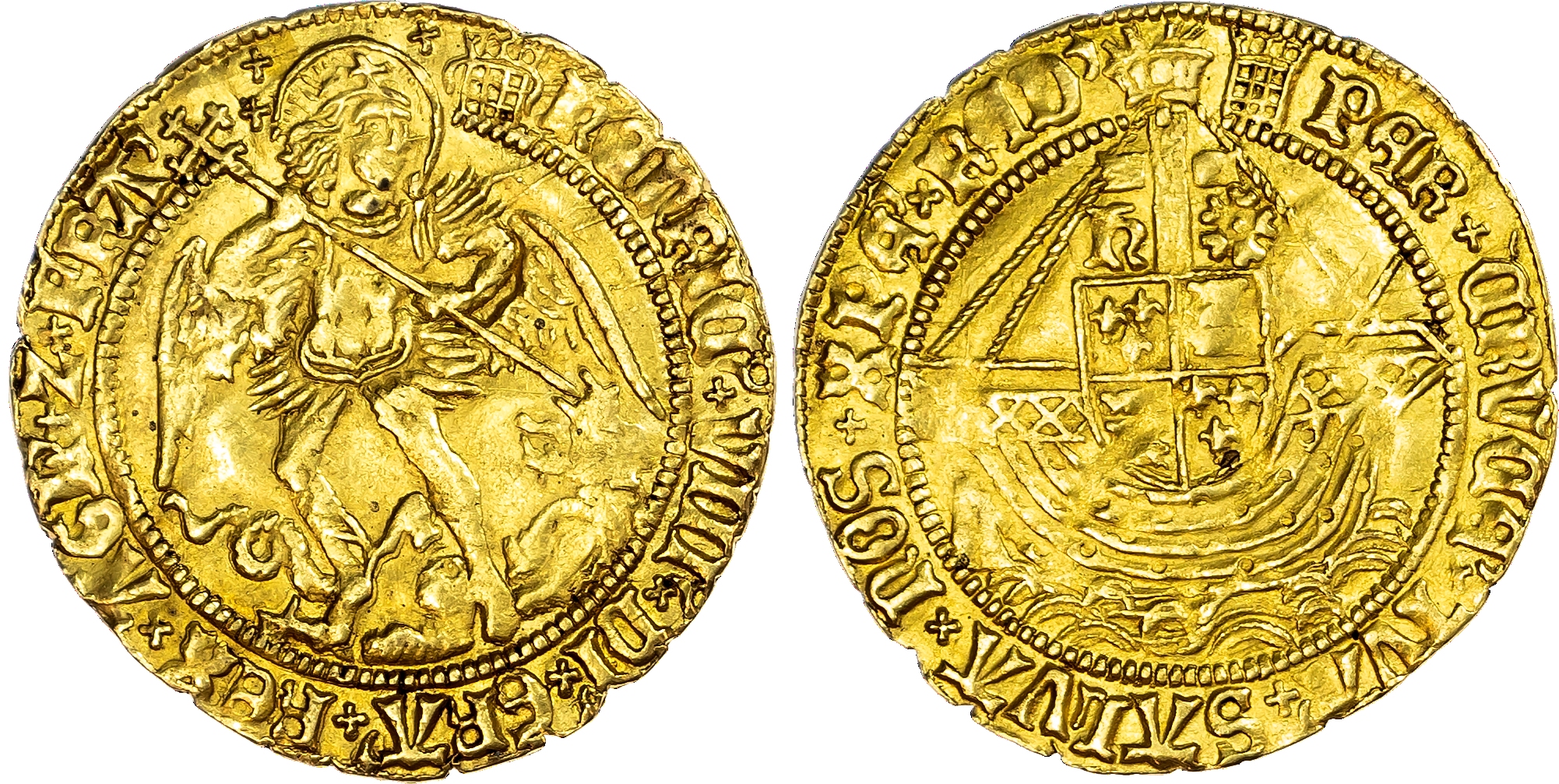 Henry VIII (1509 - 1547), Angel of six shillings and eight pence, first coinage (1509 - 1526).