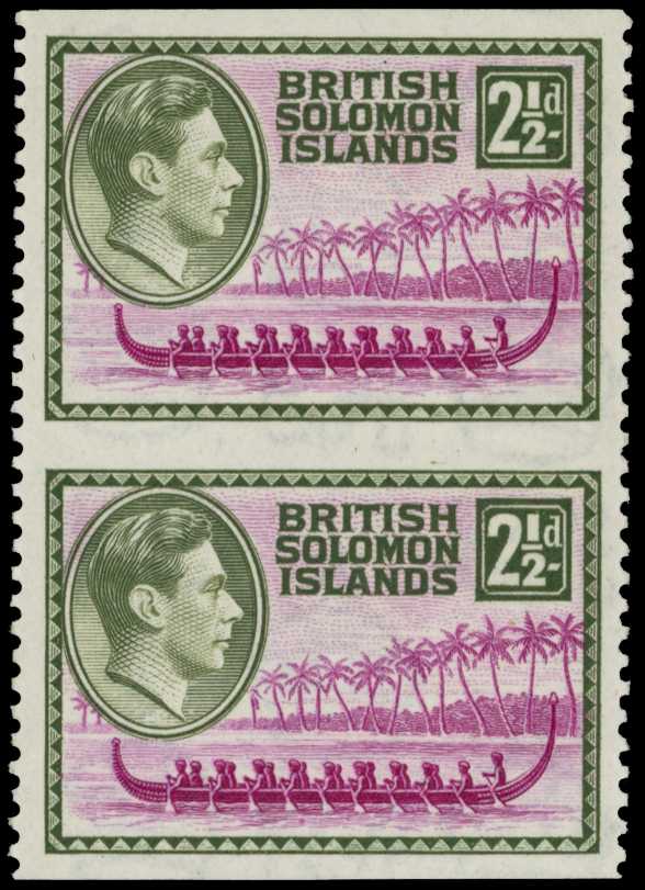 1939-51 2½d magenta and sage-green vertical...