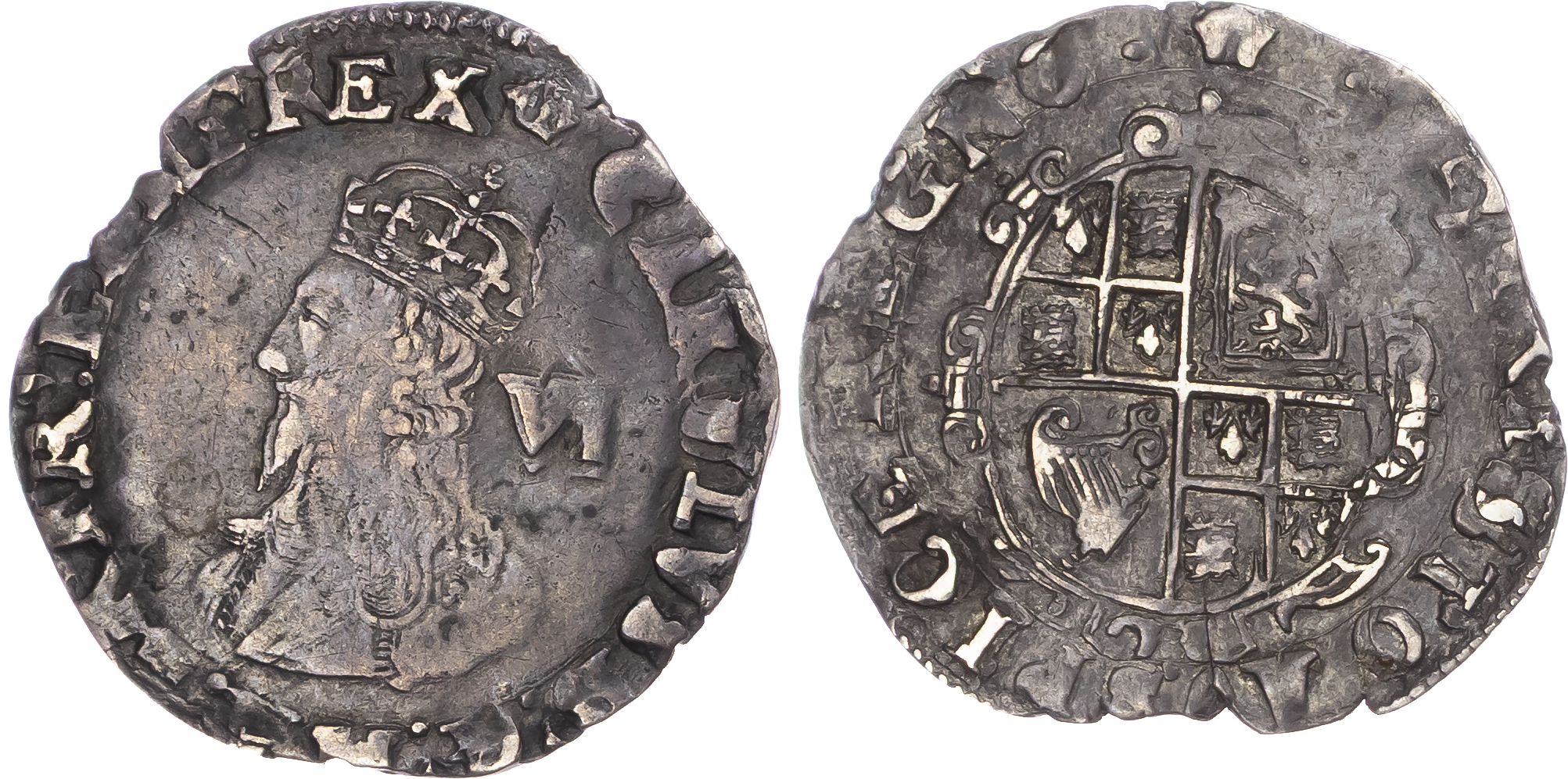 Charles I (1625-1649), AR Sixpence, Group D, Type 3a, Tower mint, mm crown (1635-1636).