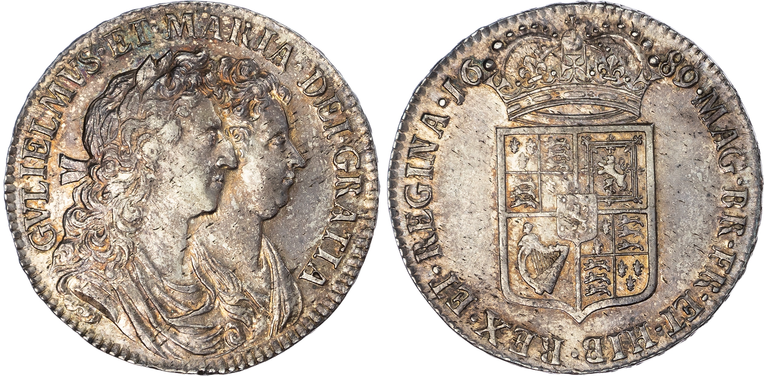 Great Britain. William & Mary AG Halfcrown. 1689. 