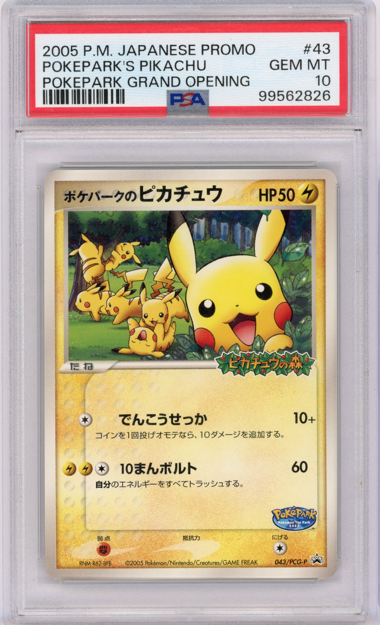 PSA 10 POKEPARK PIKACHU #43 - 2005 Japanese Promo