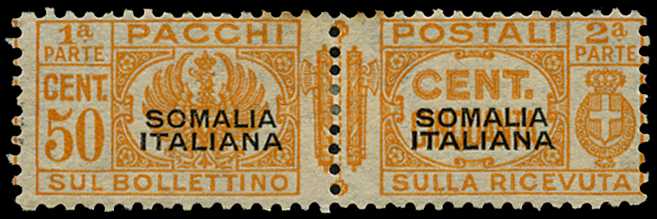 Somalia: 1928/42 50c orange se-tenant Parcel...