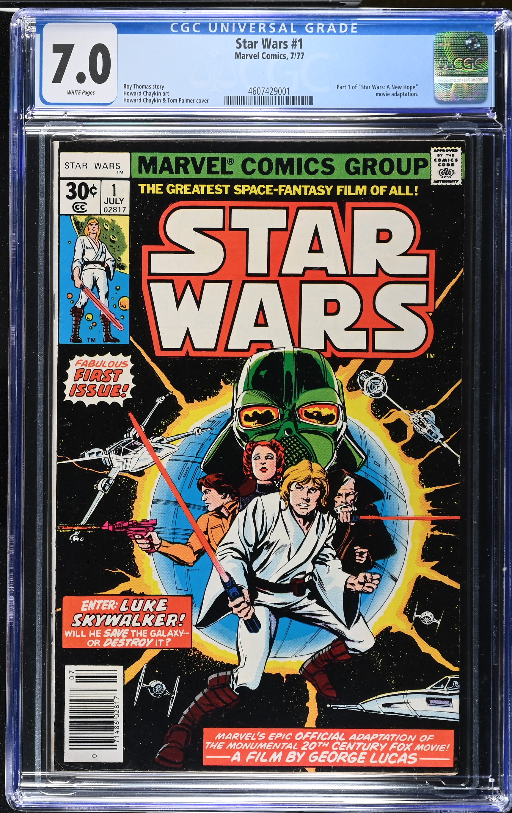 †Star Wars #1 (Marvel Comics, 1977) Part 1 of "Star Wars: A New Hope" movie adaptation