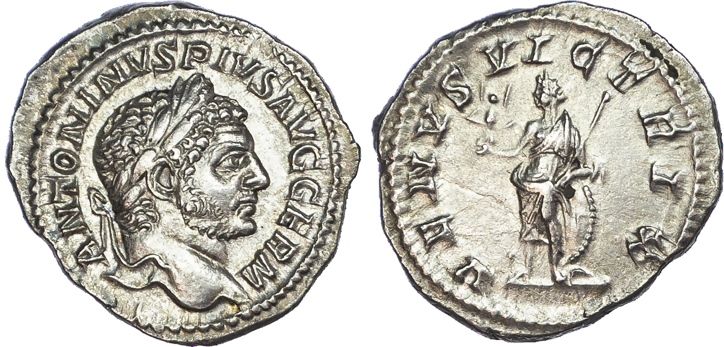 Caracalla (AD 198-217) AR Denarius, Rome, AD 213-217, 3.13g.