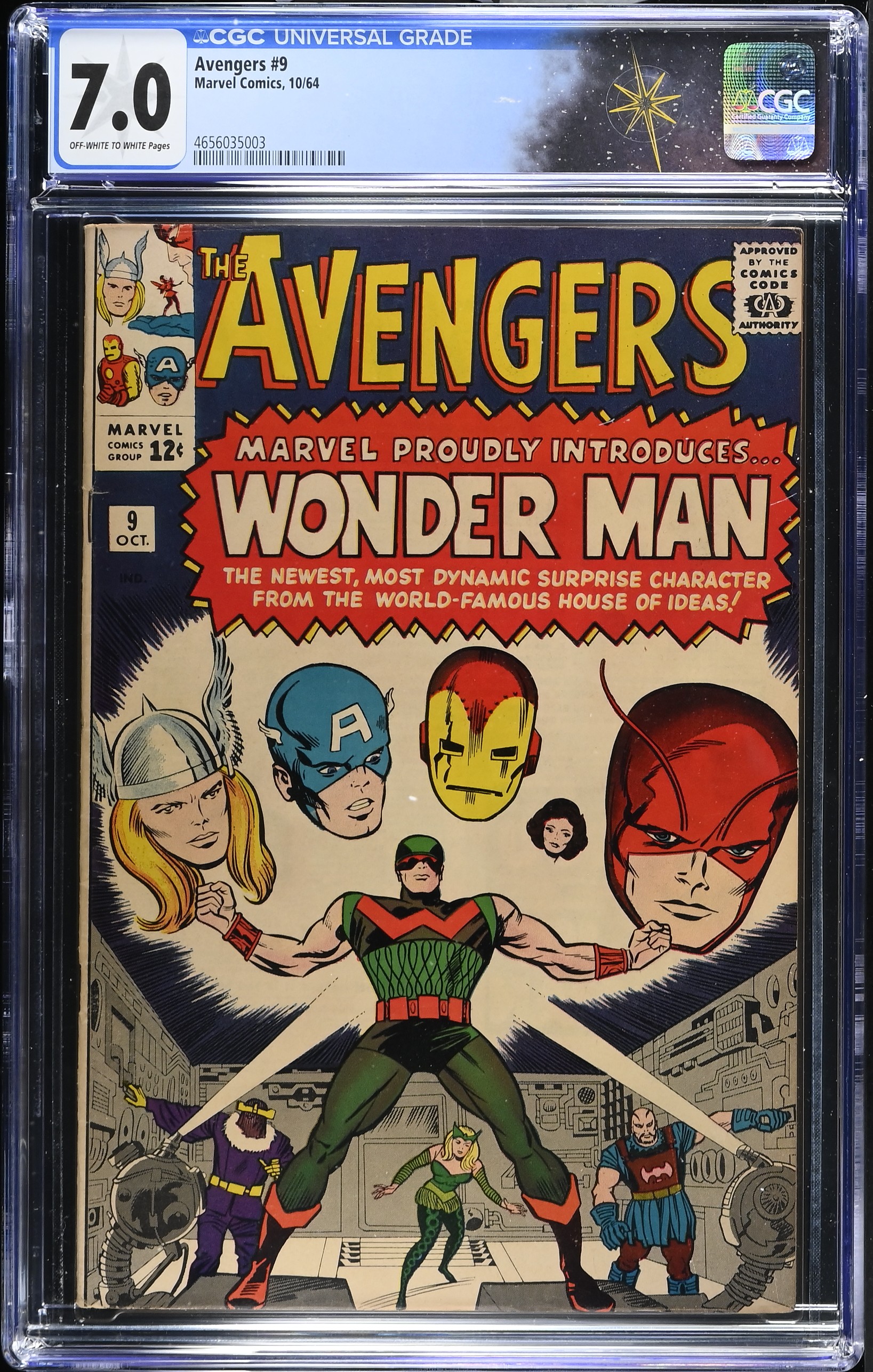 Avengers #9 (Marvel Comics, 1964) CGC 7.0 - First appearance and partial origin of Wonder Man (Simon Williams)