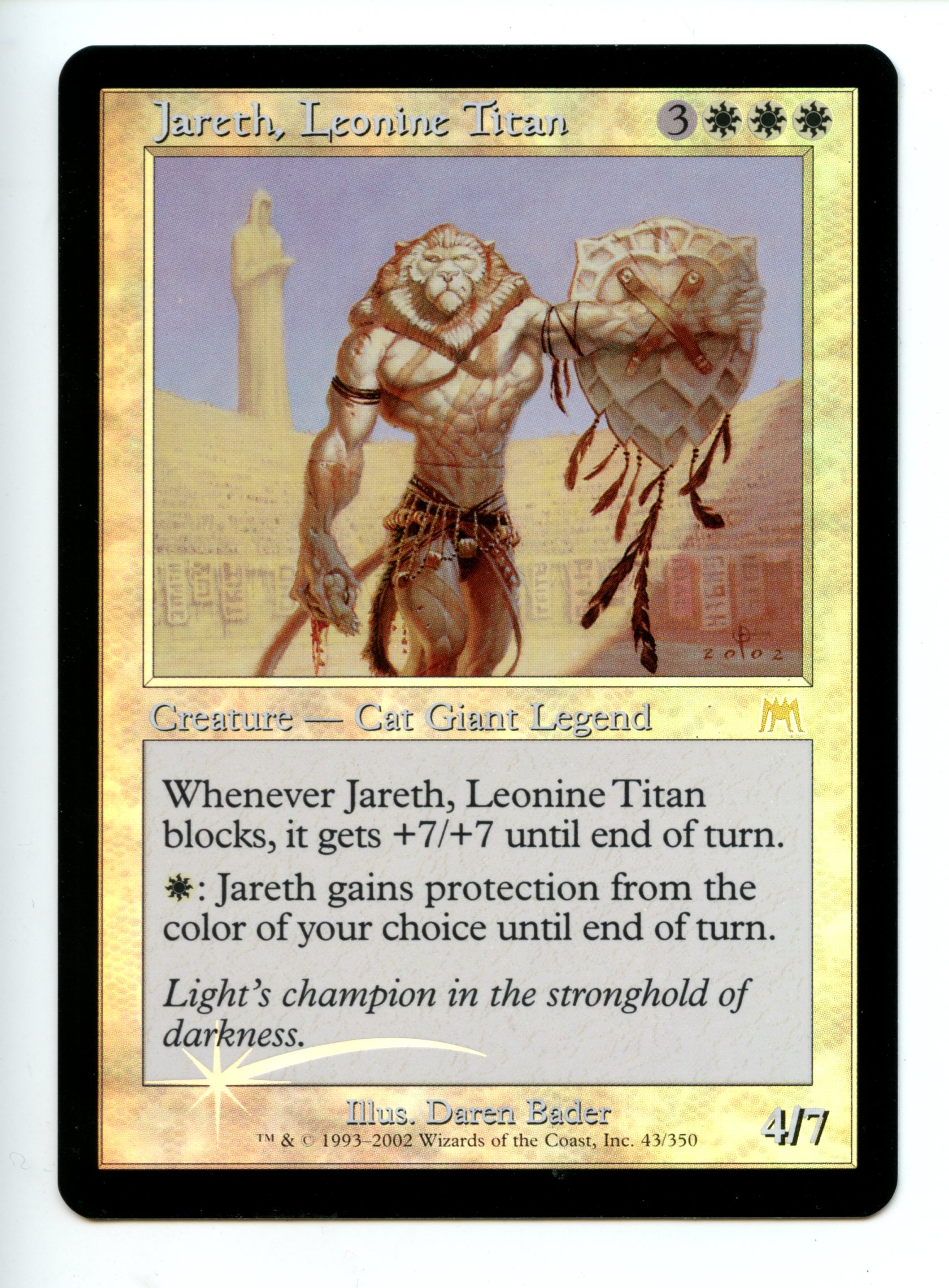 Magic: The Gathering  - Jareth Leonite Titan FOIL  - Onslaught - Lightly Played 