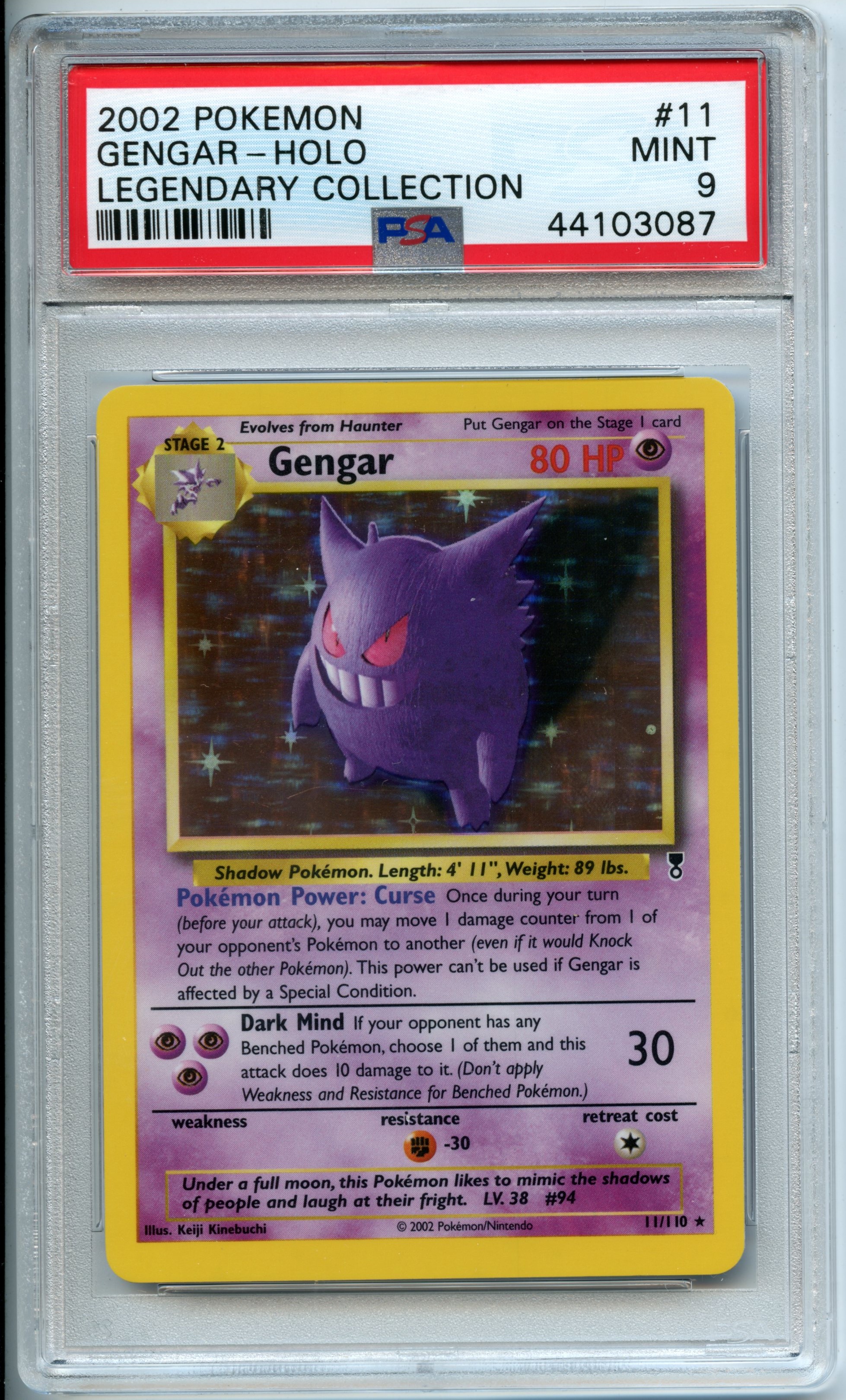 Pokémon TCG - Gengar - Holo Legendary Collection - PSA 9