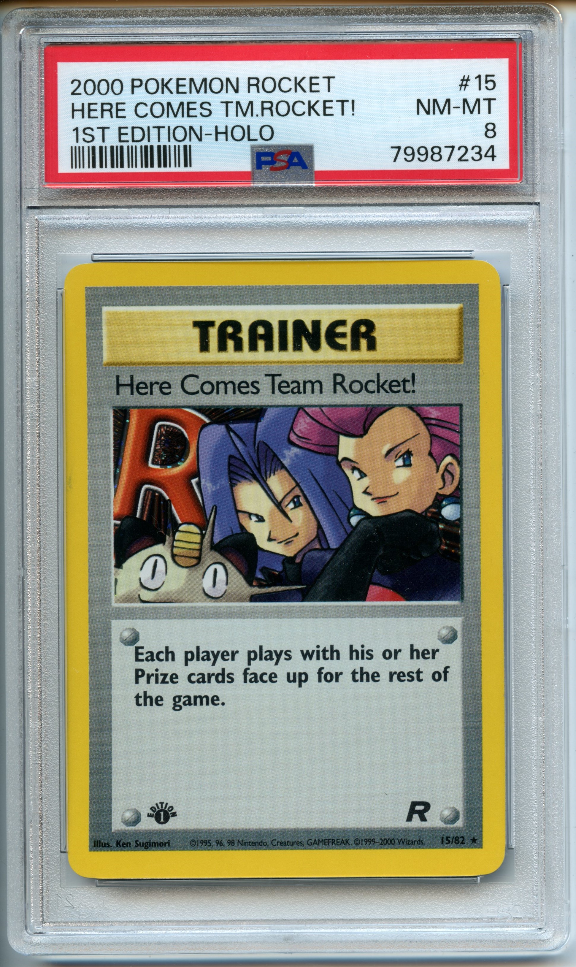 Pokemon TCG  - Here Comes Team Rocket! HOLO  - 1st Edition Rocket  - PSA 8 