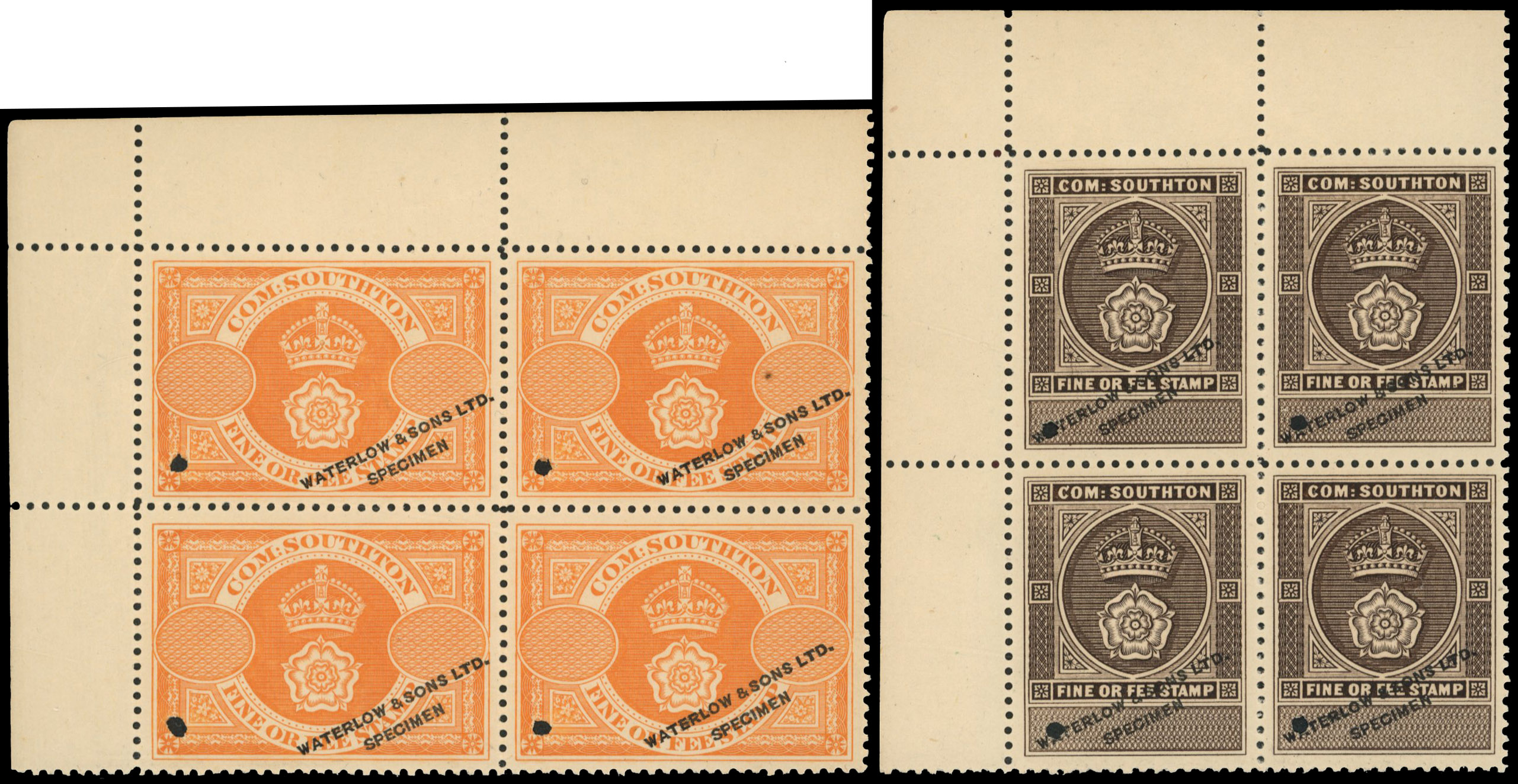 Local Authority (Southampton): Set of undenominated printer's samples...