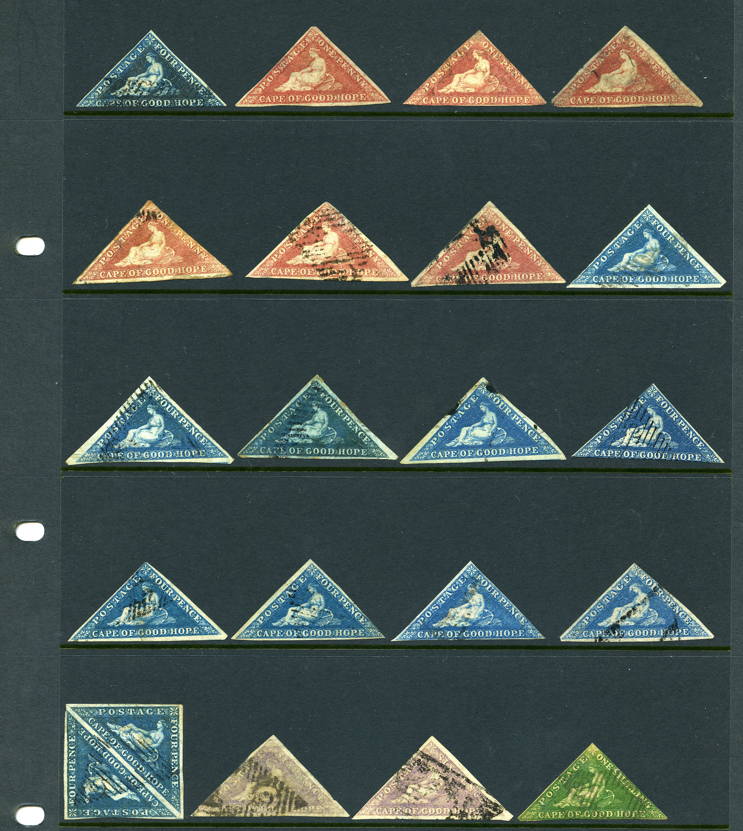 1853-1864 "Triangles" selection arranged on...