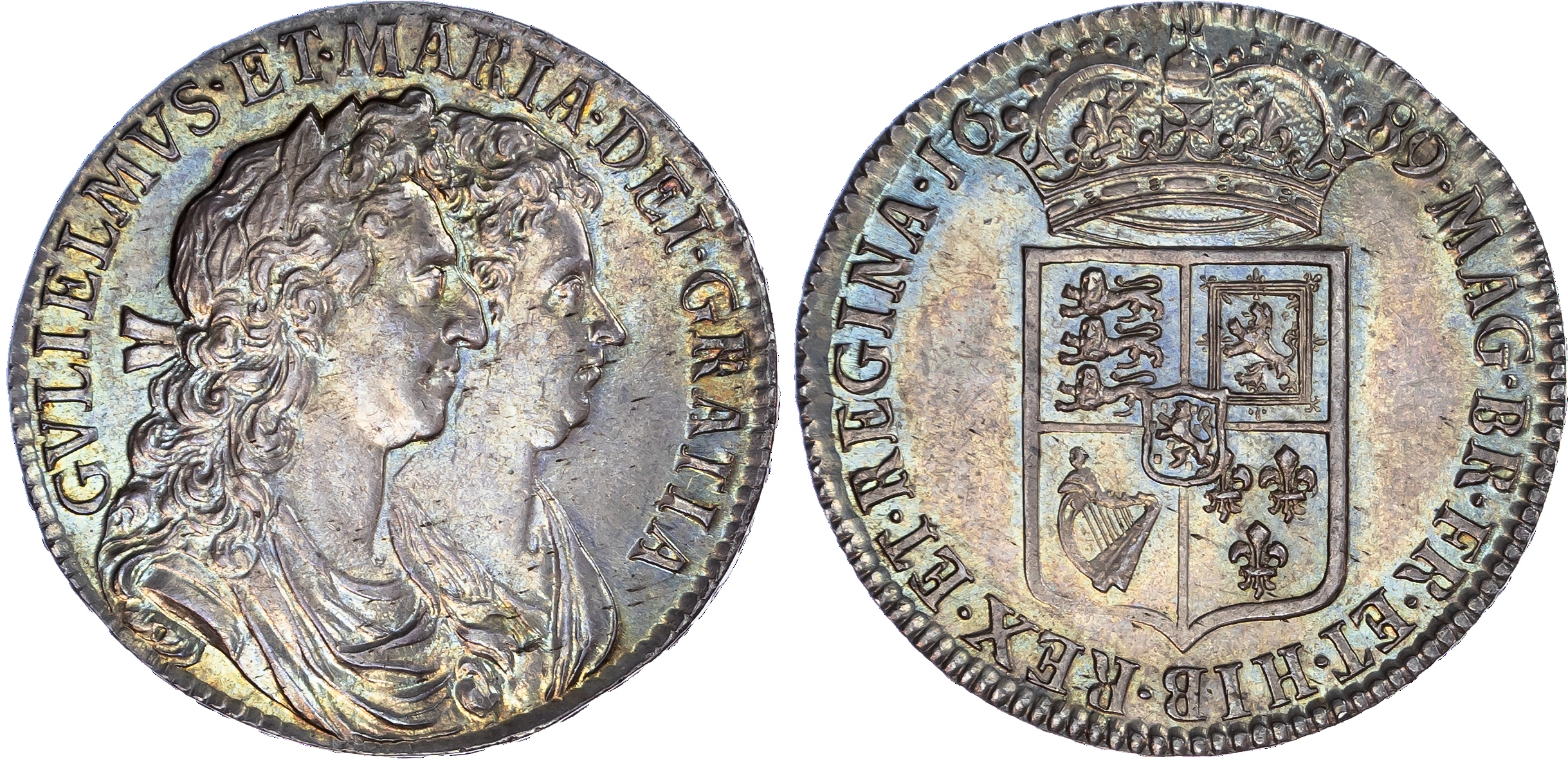 William and Mary (1689-1694), Halfcrown, 1689