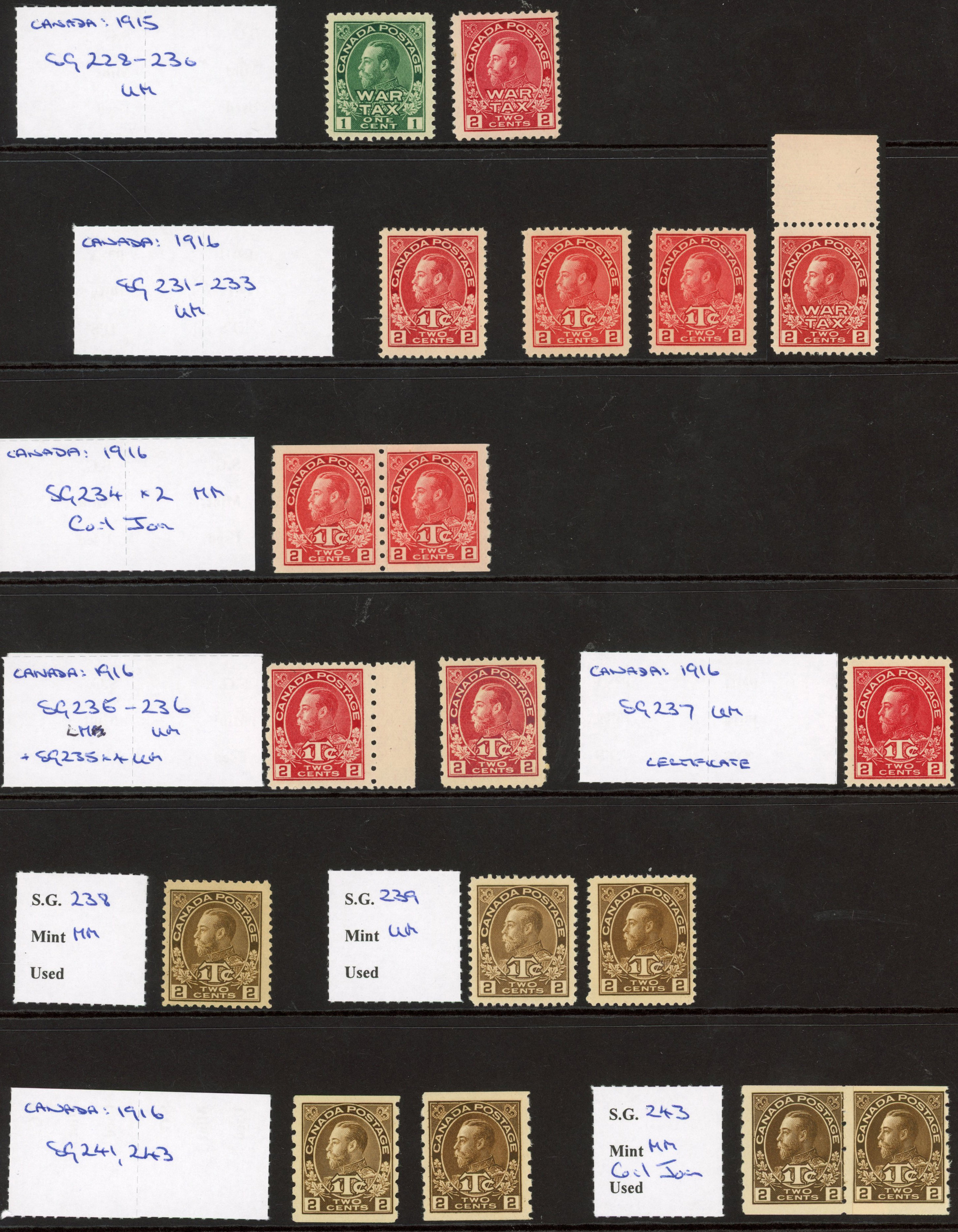 Canada 1915-16 War Tax collection