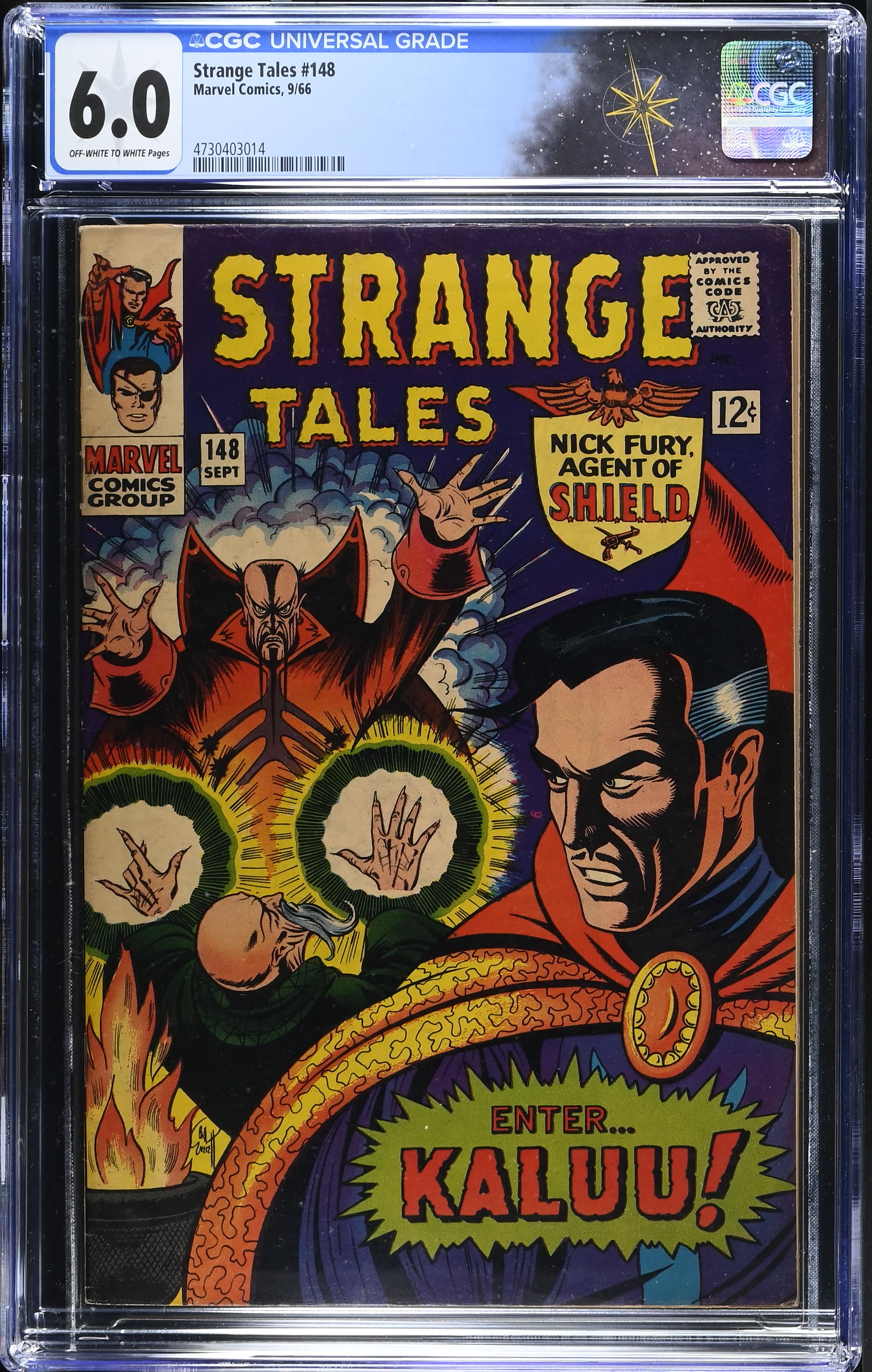 Strange Tales #148 CGC 6.0 Origin of The Ancient One & 1st Appearance of Kaluu (Marvel Comics, 1966) Off-White to White Pages
