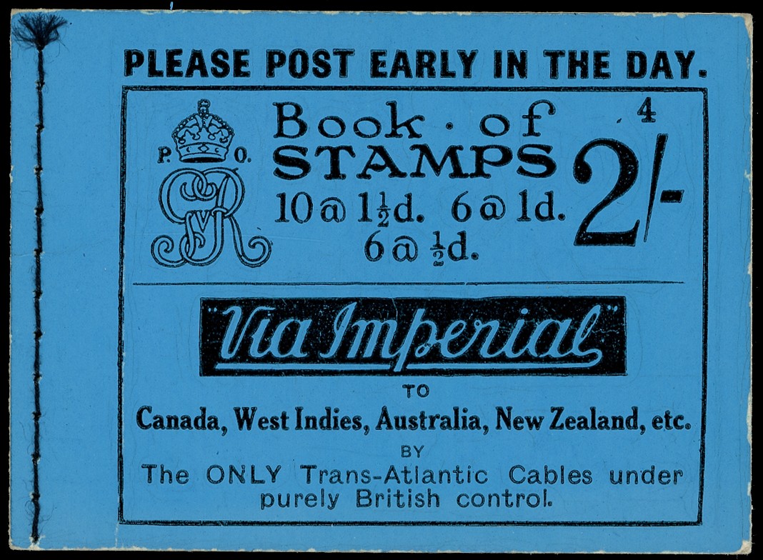 1924 (Mar) 2s. (Edition 4), blue cover booklet.