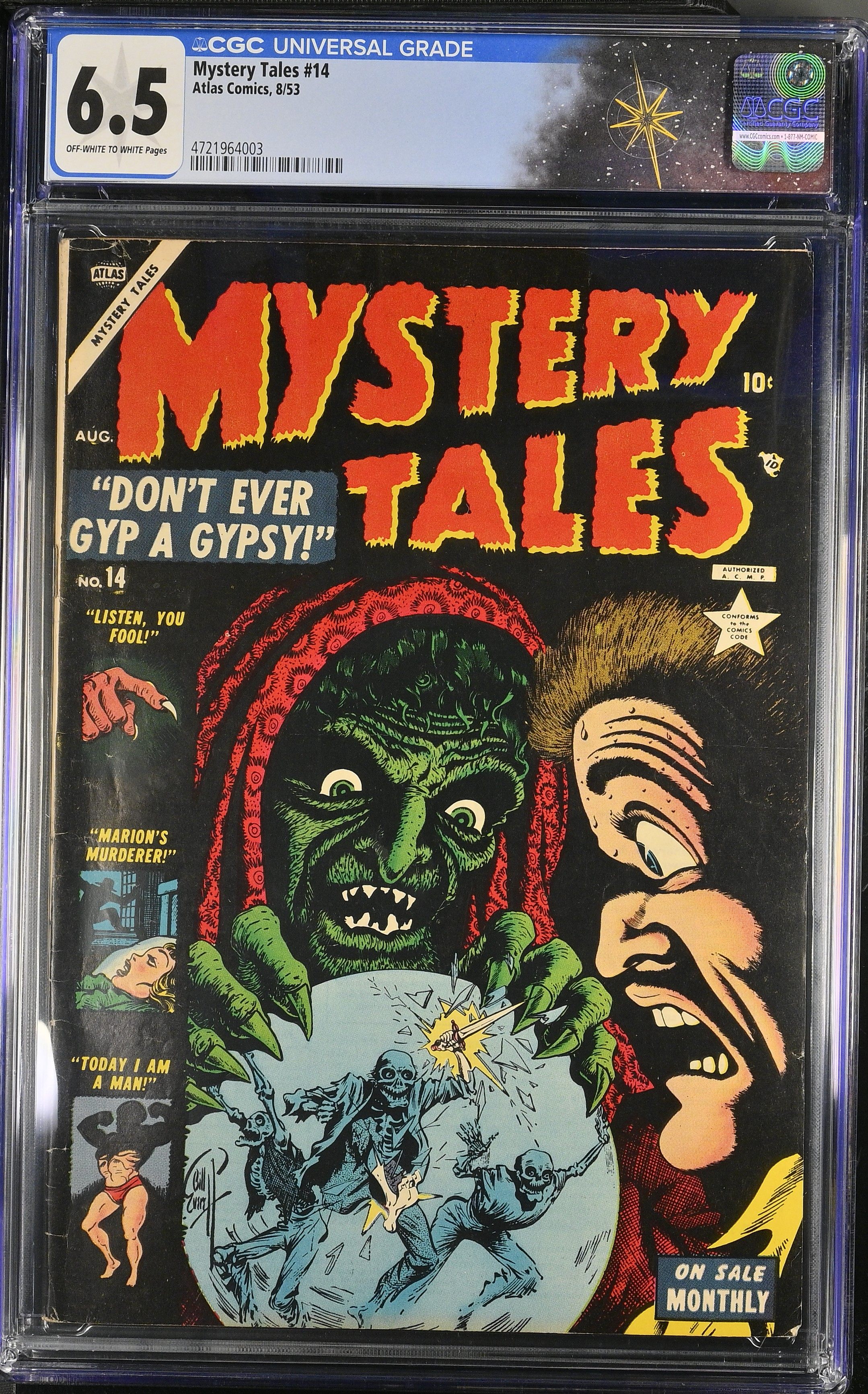 Mystery Tales #14 CGC 6.5 Cover by Bill Everett (Atlas Comics, 1953) Off-White to White Pages