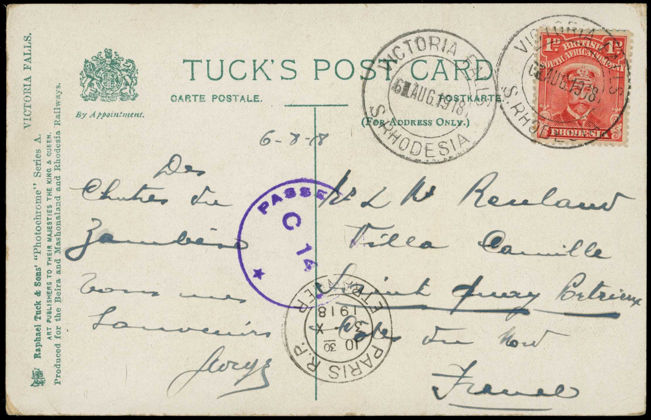 Usages. 1918 ppc of Boating Stage on...