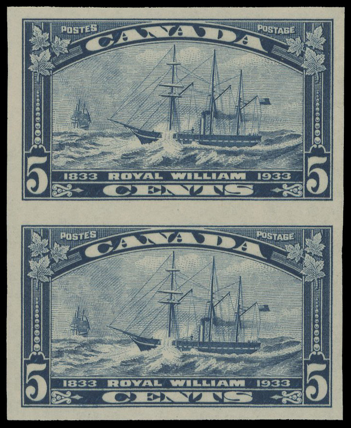 Canada 1933 Trans-Atlantic Steamboat 5c imperf pair