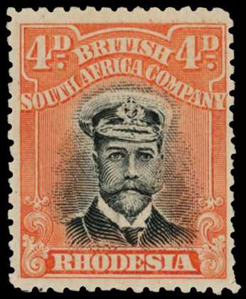 1913-7 4d Head Die II, perf 14. Large part...