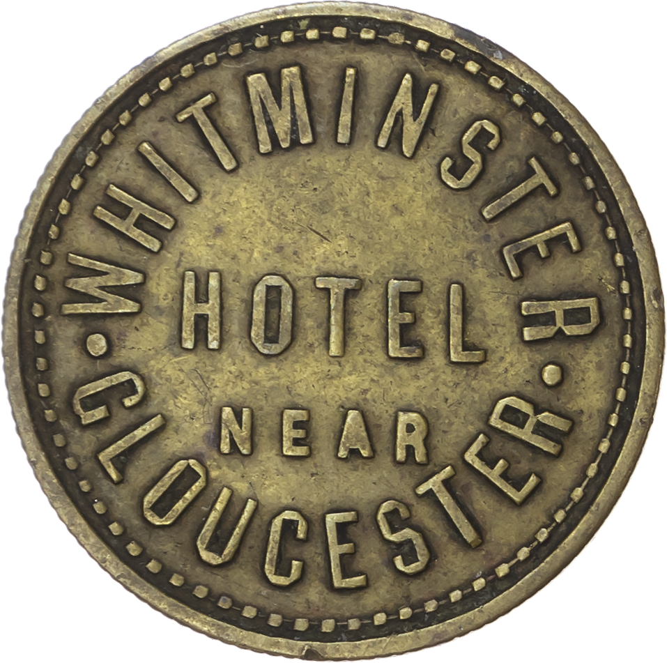 Lot of 5 coins - Glos. Sharpness, Pier View Hotel 3d., 27mm., Ford & Witts, EF; Shirehampton, Lamplighters Hotel 3d...