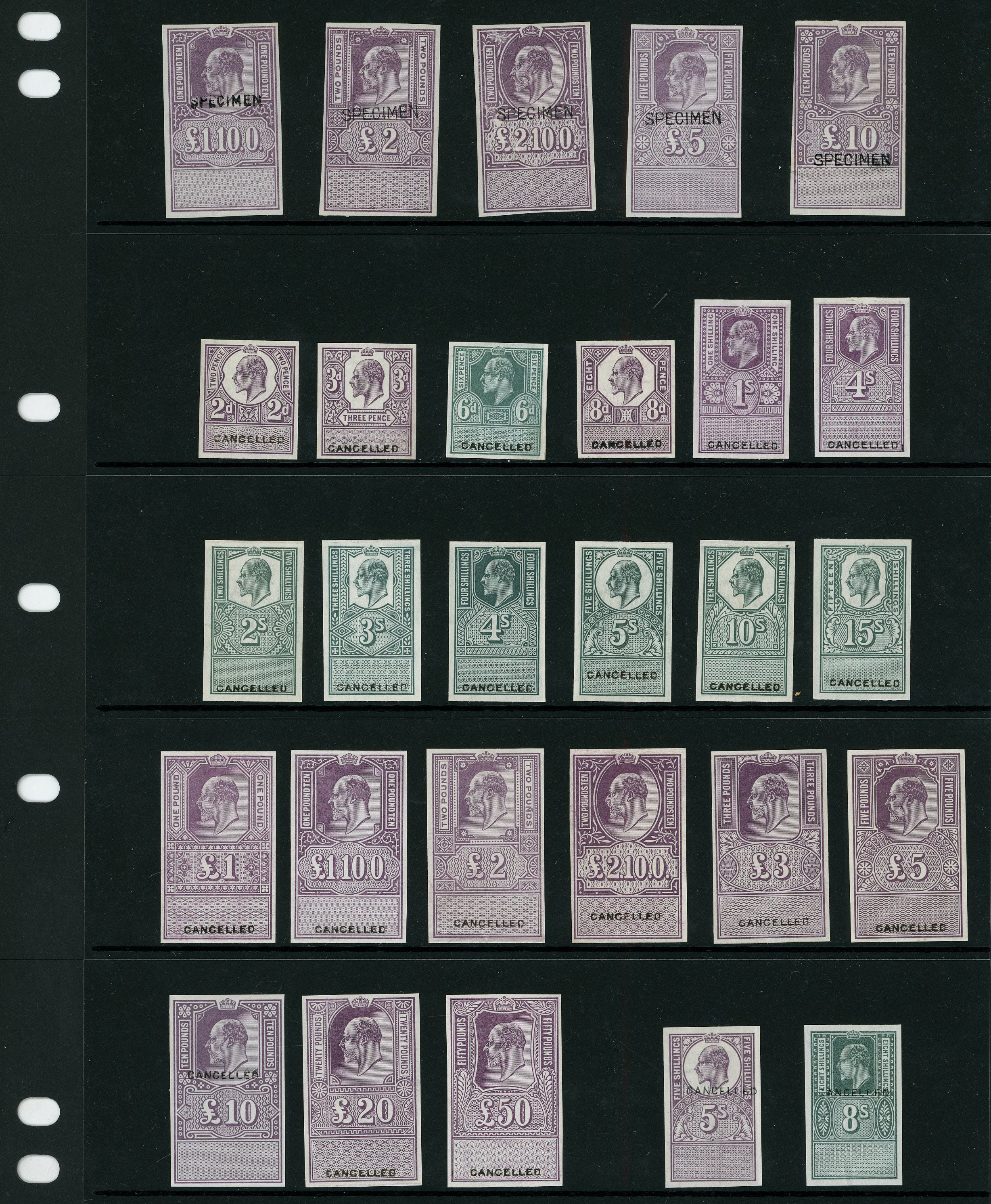 Unappropriated Dies: c.1902 Remarkable group of 56 proof...