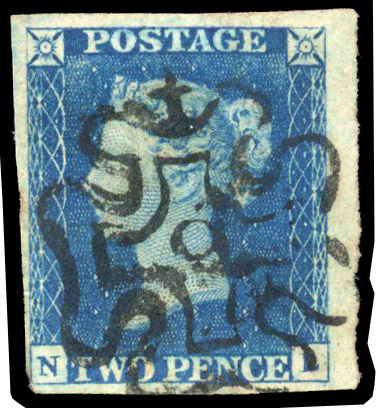 1840 2d Blue Pl.2 (NL) London No.9. MC 