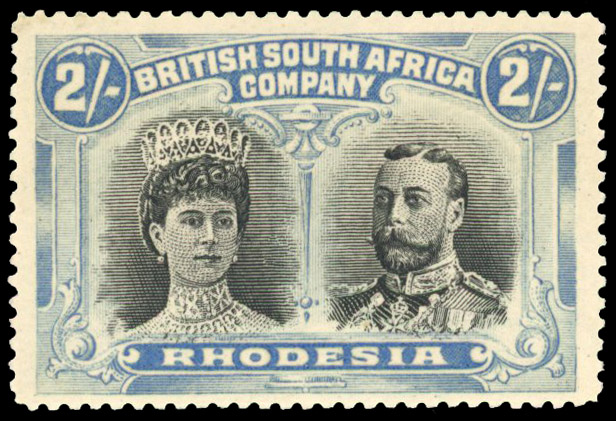 † 2s black and dull blue perf 15 SG 178, position 40 mint