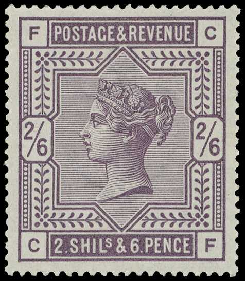 1883-4 2/6d lilac on white paper, unmounted...