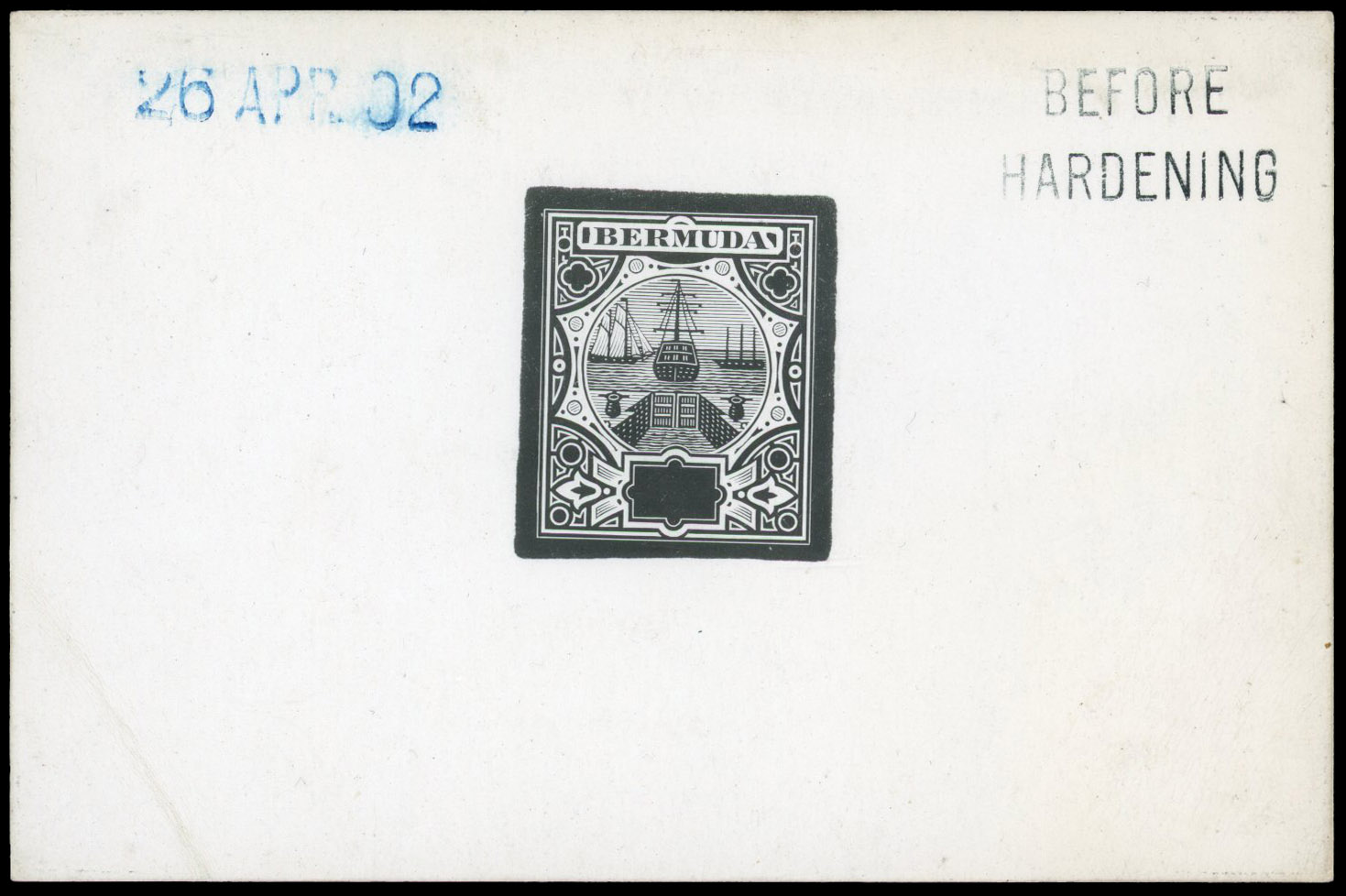 Bermuda 'Dry Dock Uncleared Die proof of frame 