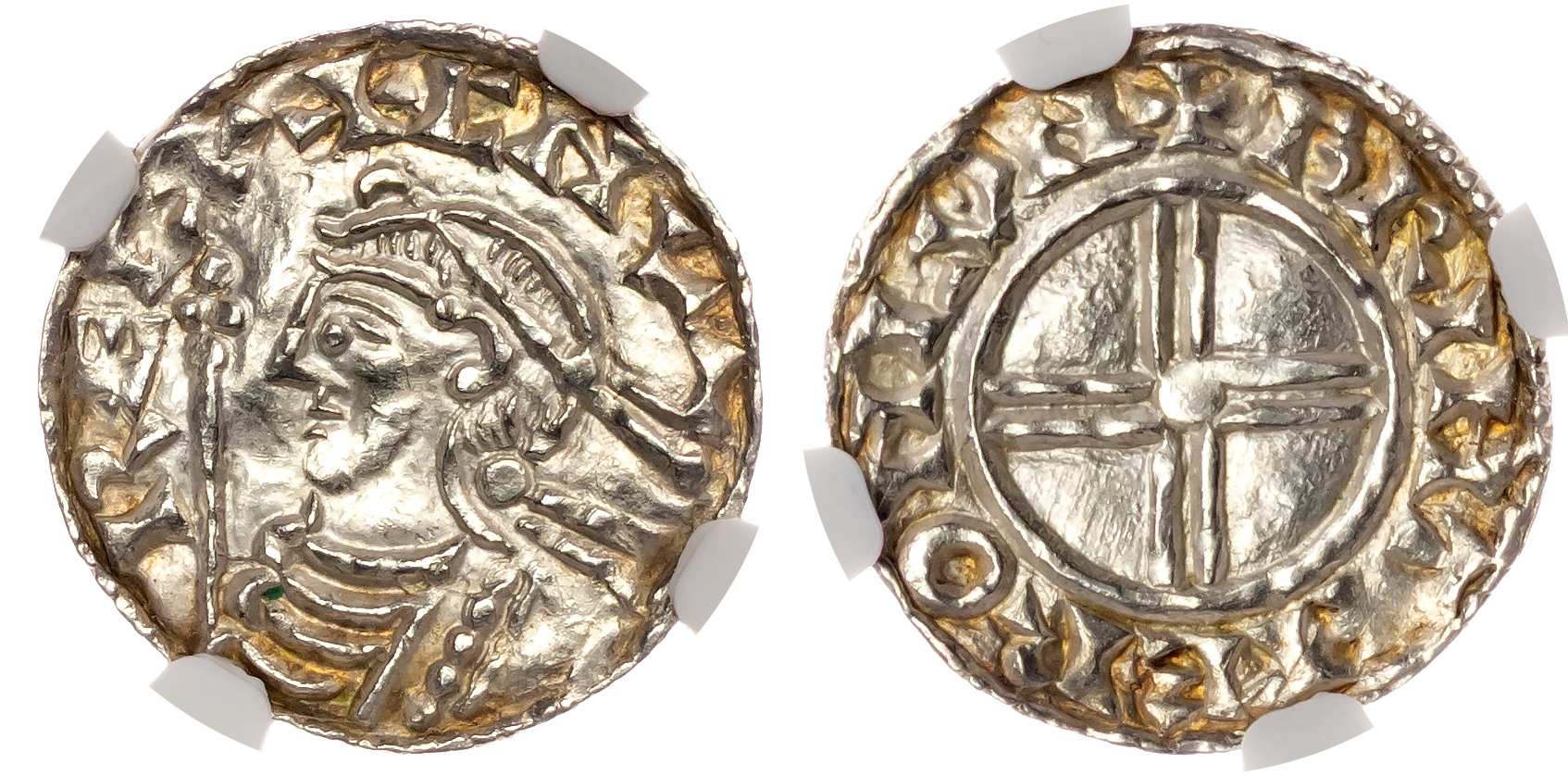 Cnut (1016-1035), Penny, short cross type, London, moneyer Brihtmaer. NGC MS63