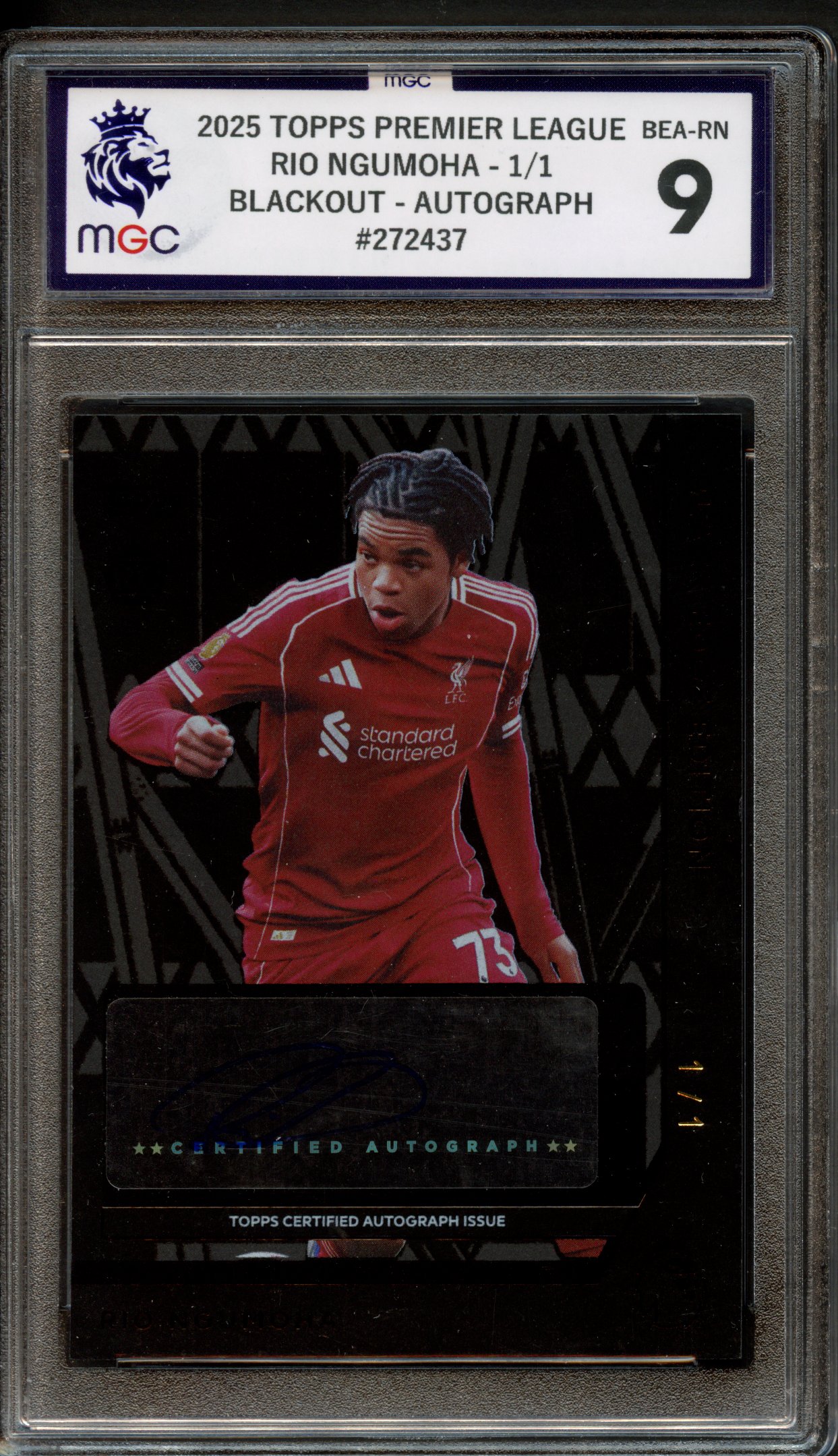 MGC 9 2025 Topps Premier League Rio Ngumoha 1/1 Autograph