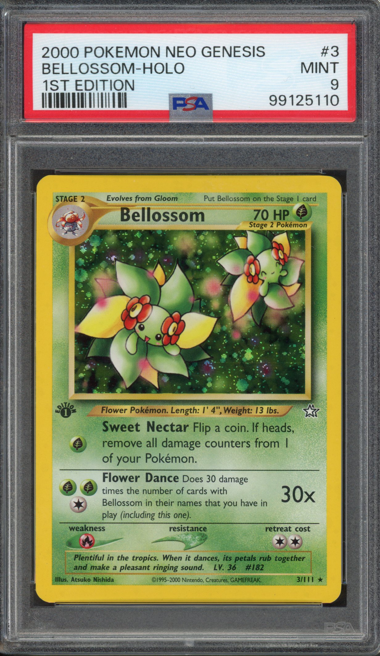 <p>PSA 9 Bellossom 1st Edition - Neo Genesis 3/111</p>