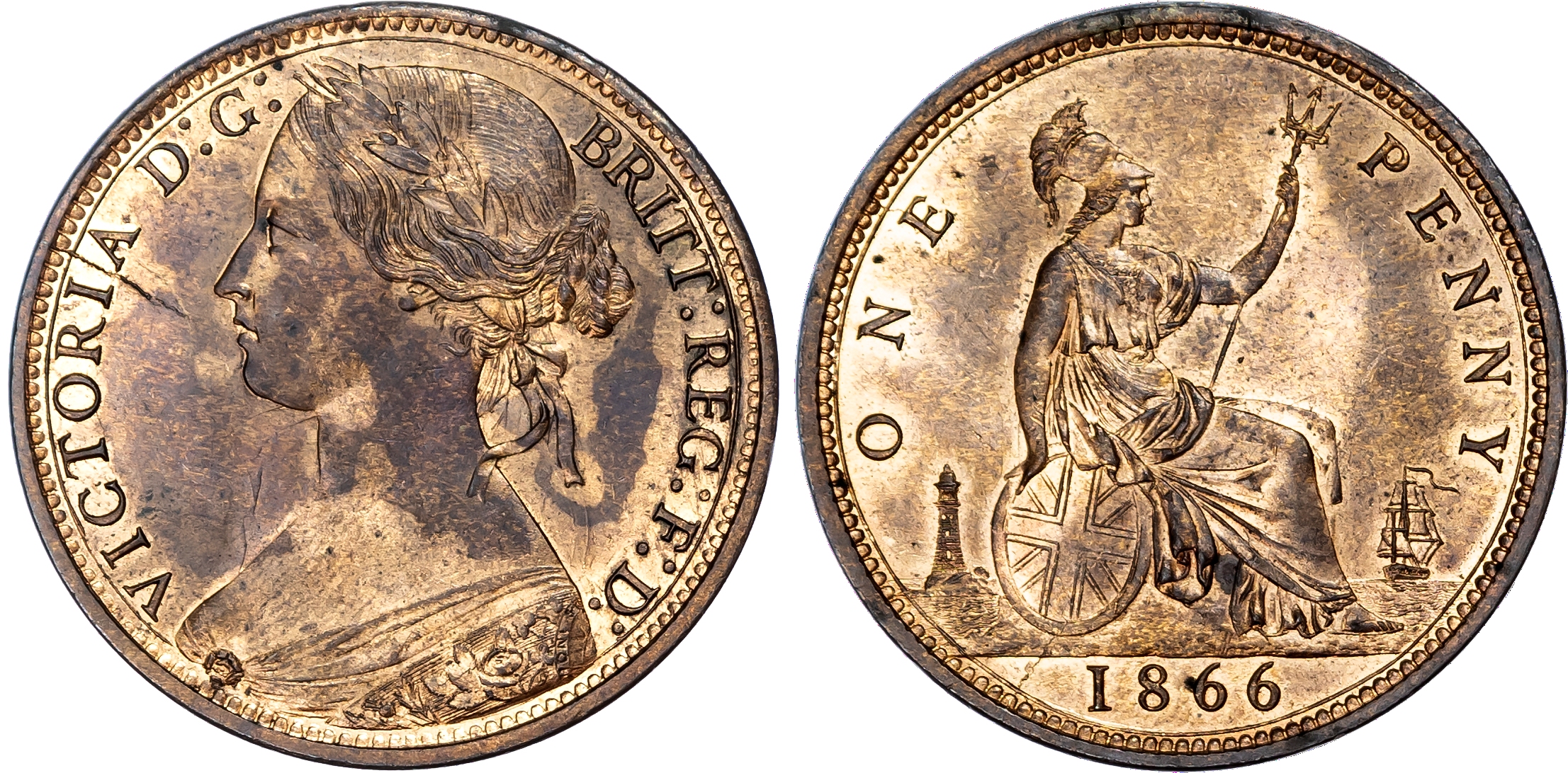 Victoria (1837-1901), Penny, 1866